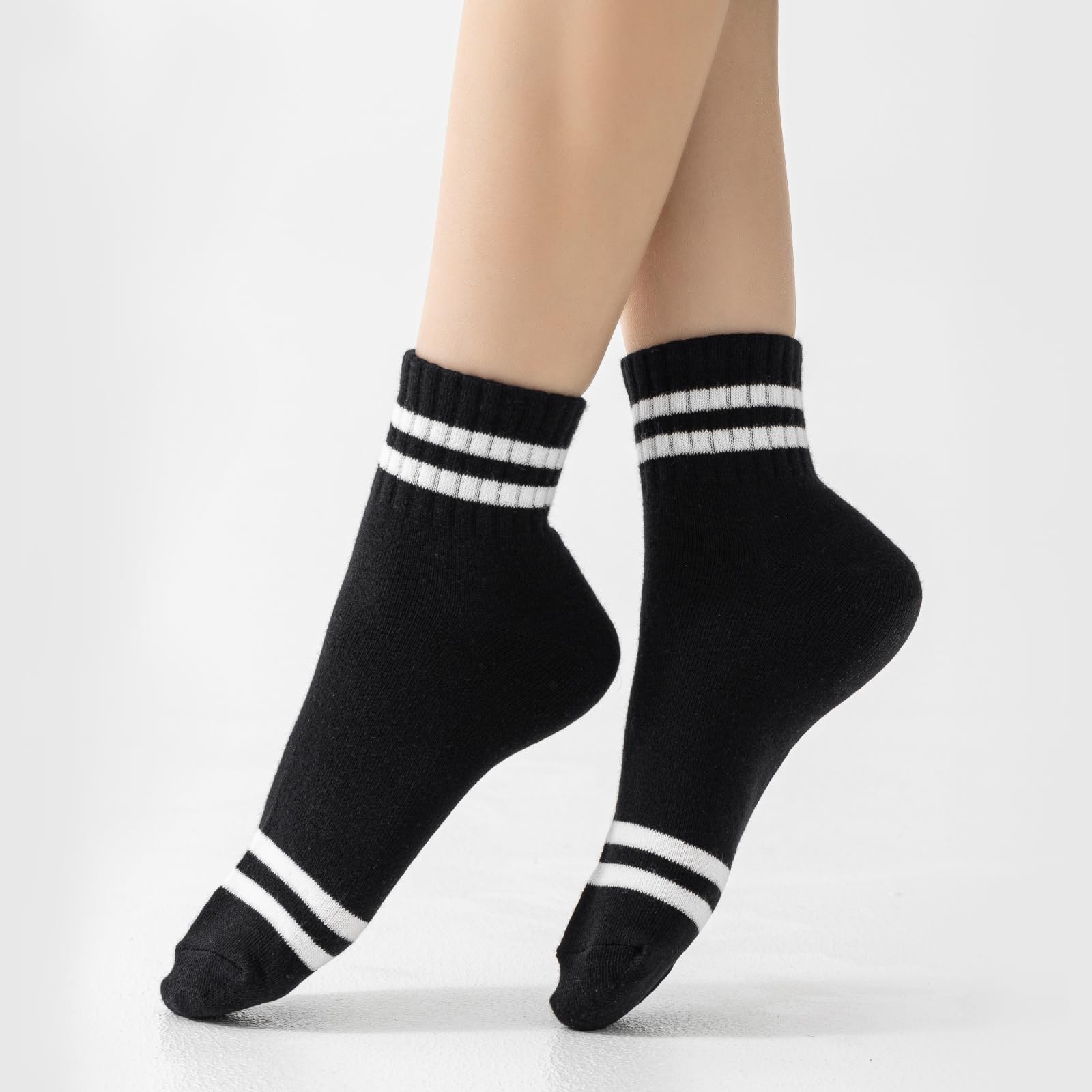 Fszsaa 5PAIRS Novelty Fun Striped Quarter One Size, 5pack-striped Ankle Socks
