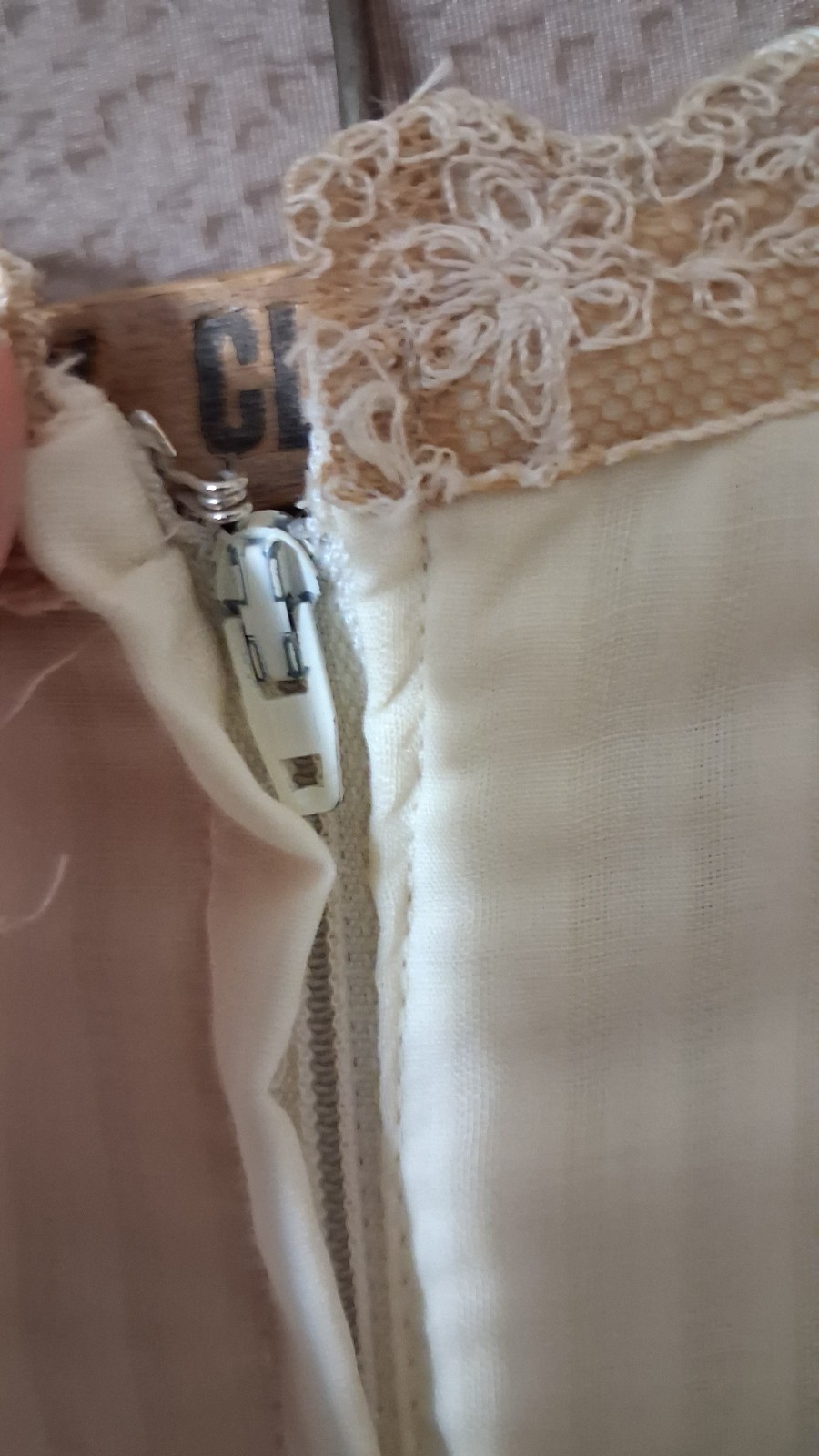 1970’s Long Boho Style Ivory Lace Up Bodice Cotton Dress By Zum Zum