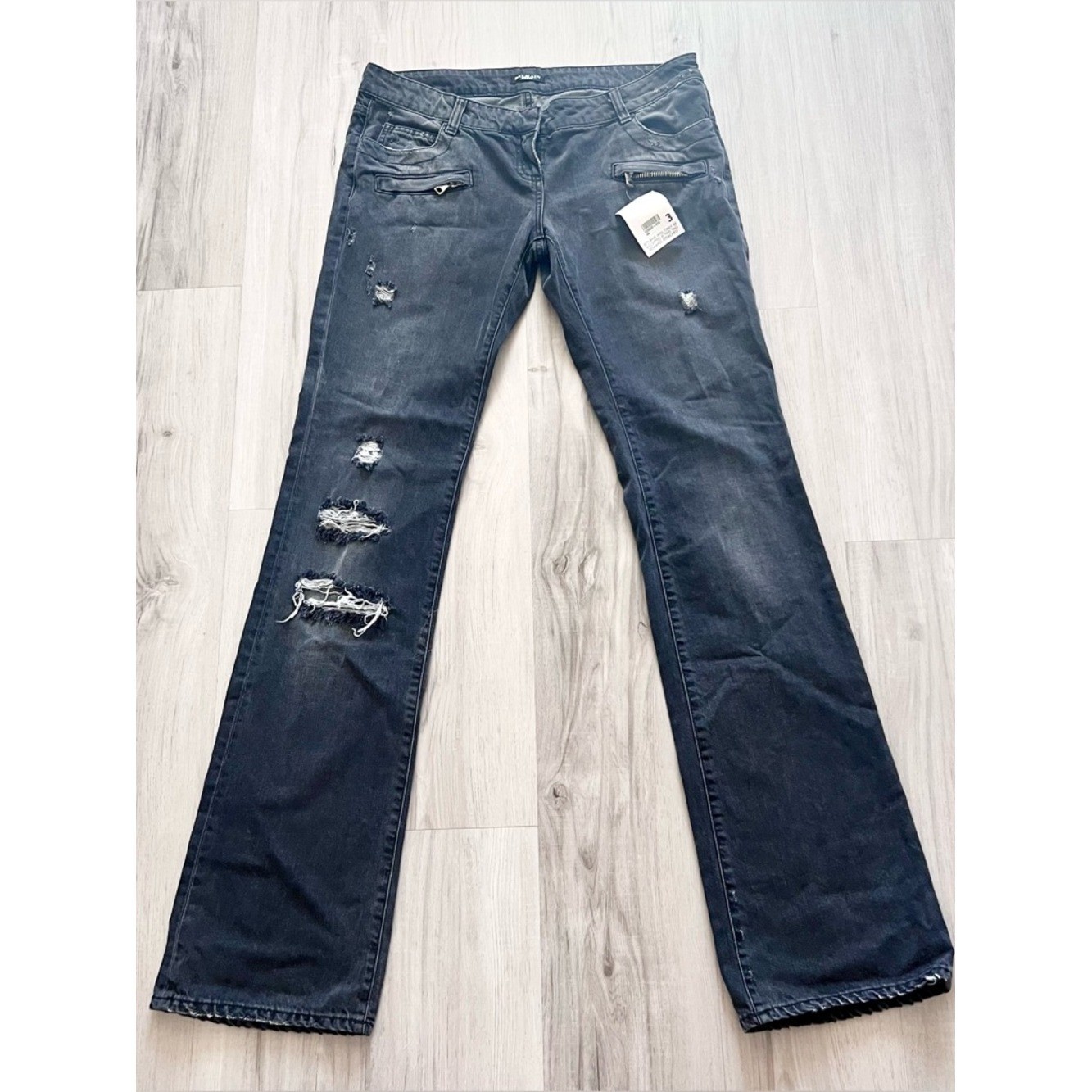 Semi vintage Balmain Paris distressed bootcut Jean sz EU 44. Low rise hiphugger