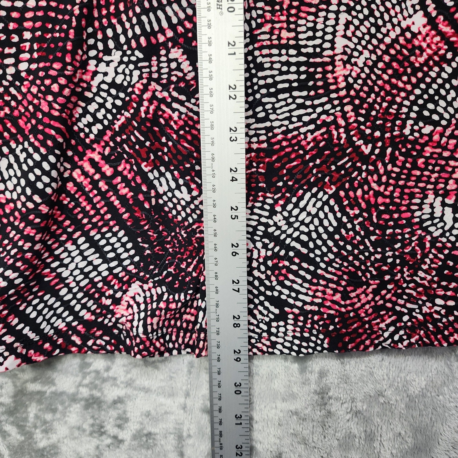 Vintage JM Collection Skirt Womens P/L PETITE Pink Black Pull On A-Line Midi