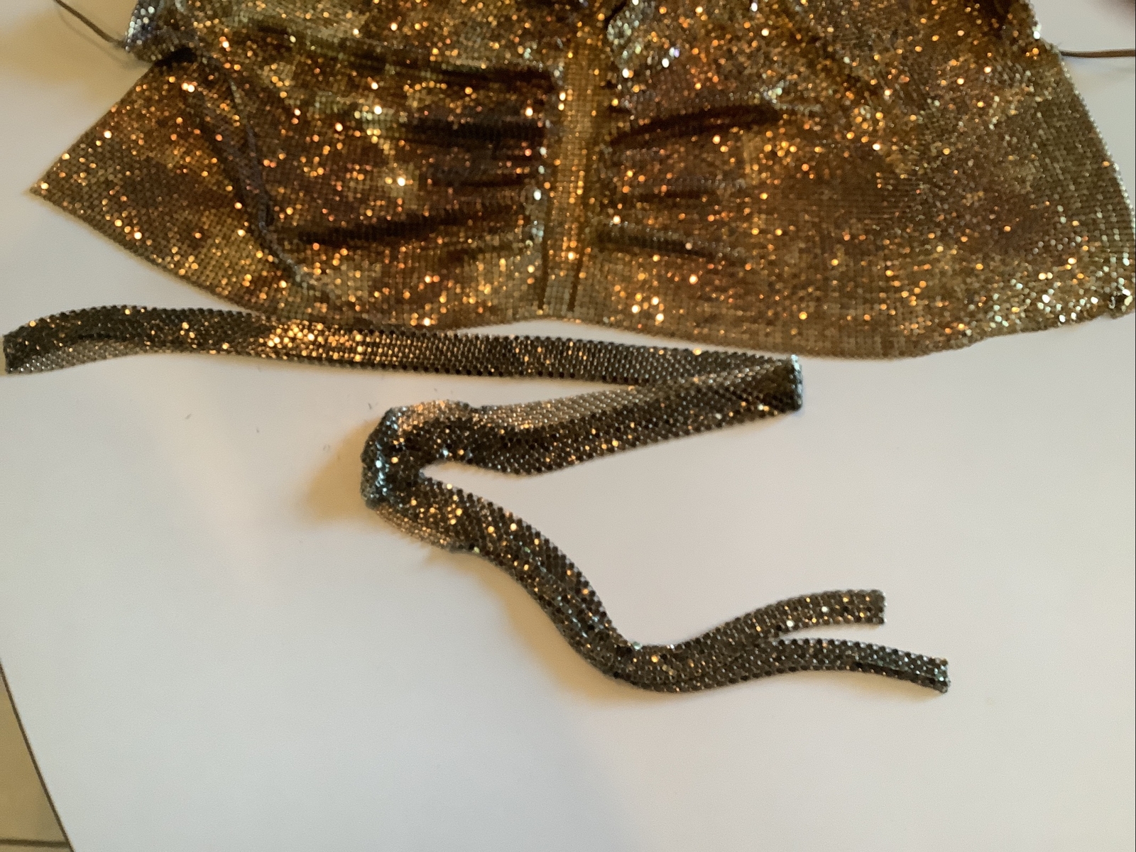 Whiting &Davis Rare Mesh Chainmail Leopard Print Halter Top WOW