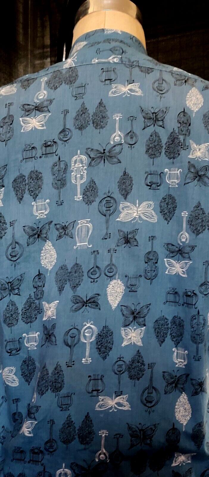 1960s MCM Women’s TOP NOVELTY PRINT, Butterflies & string inst MISS FASHIONALITY
