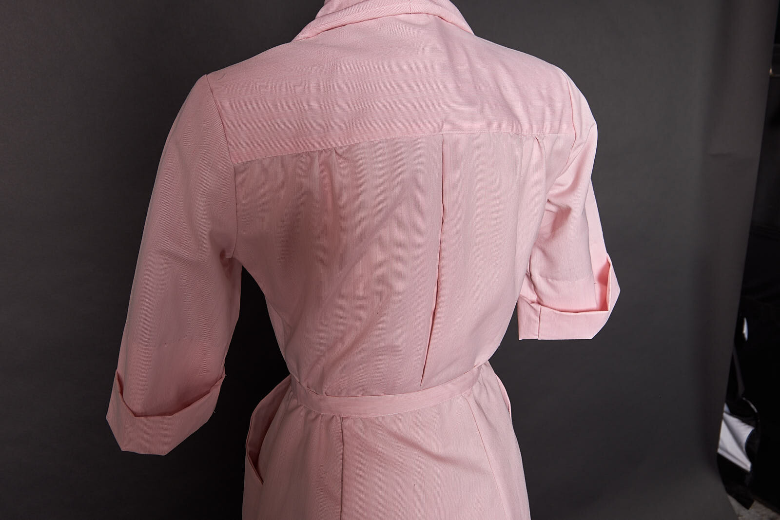1970s Pink Candy Stripper Nurses Dress Uniform