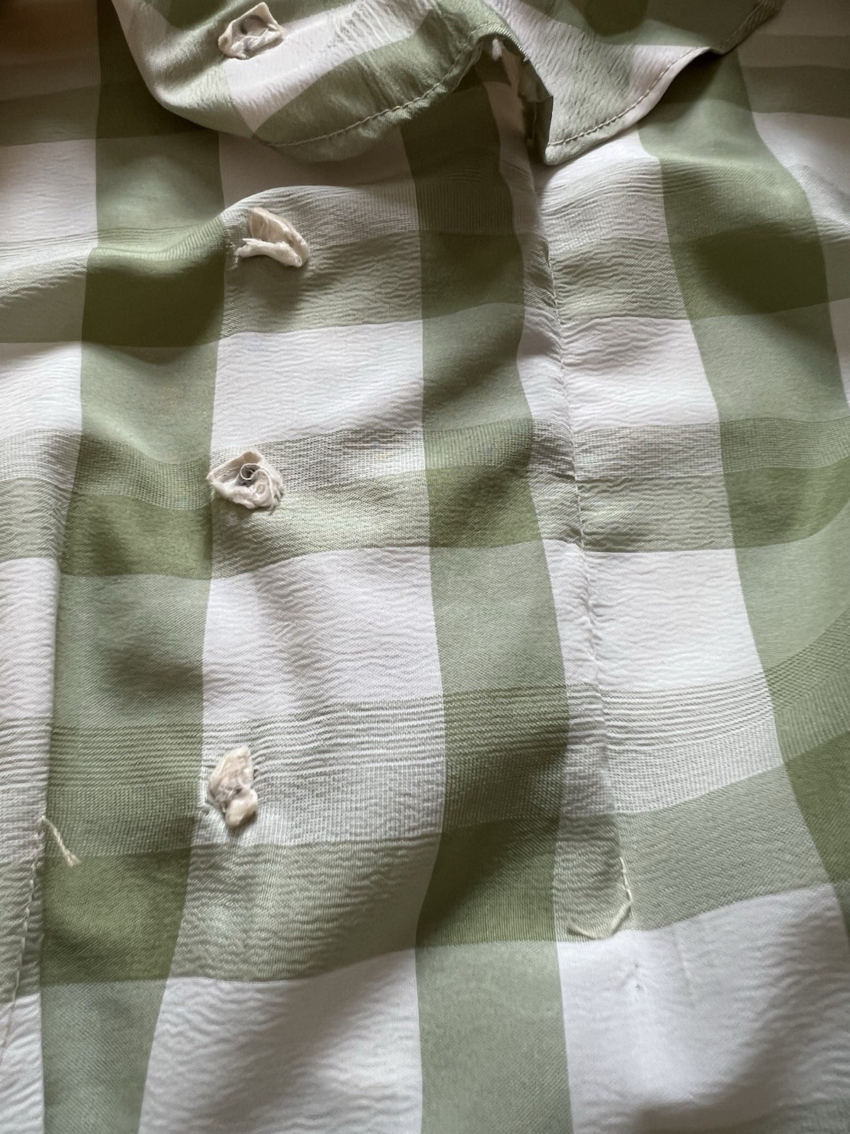 Vintage 1940-50’s Green Gingham Check Dress Zip Pleated No Sleeves XS Homemade