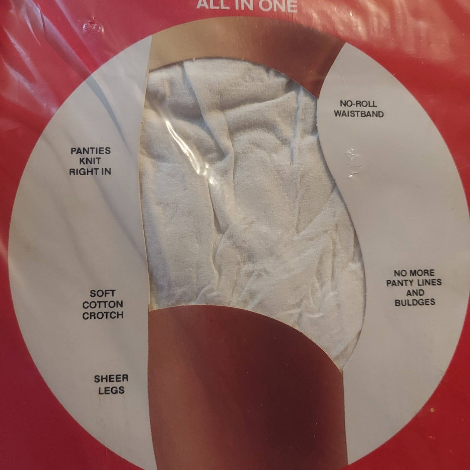 Vintage Fays Panty & Pantyhose All In One White Taupe Size B 3 Pack Deadstock
