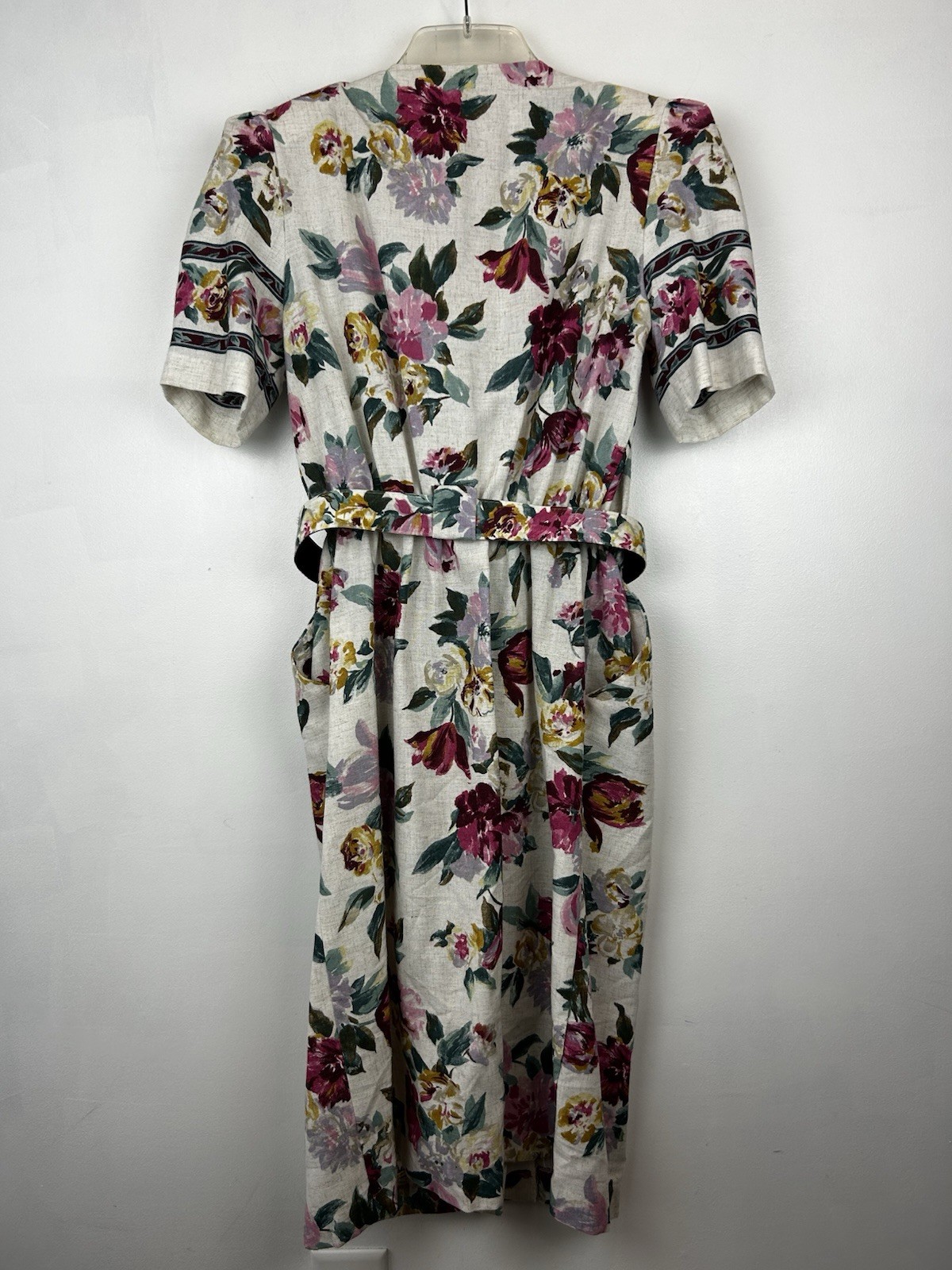 Vtg 80s Dress Womens 12 Floral Union Label Cotton Cottage Core Tea