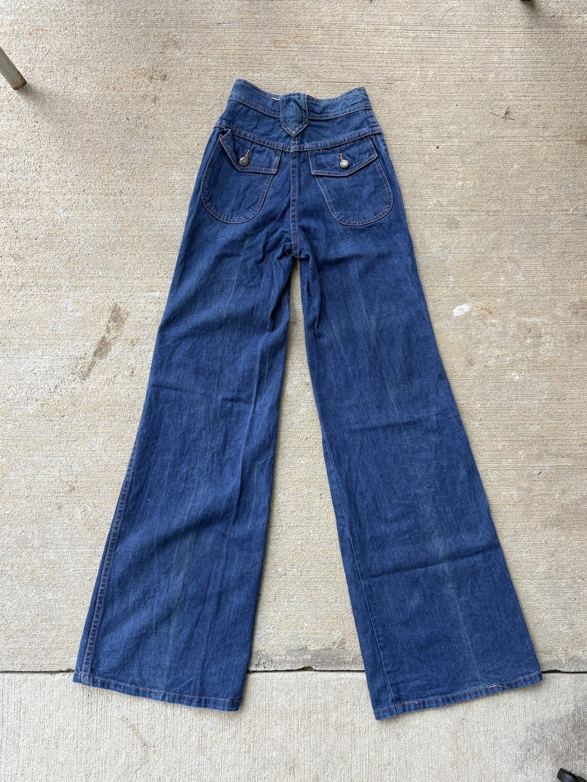 Vintage 70s “Daddy’s Money” Wide Leg Bell Bottoms 22in Waist