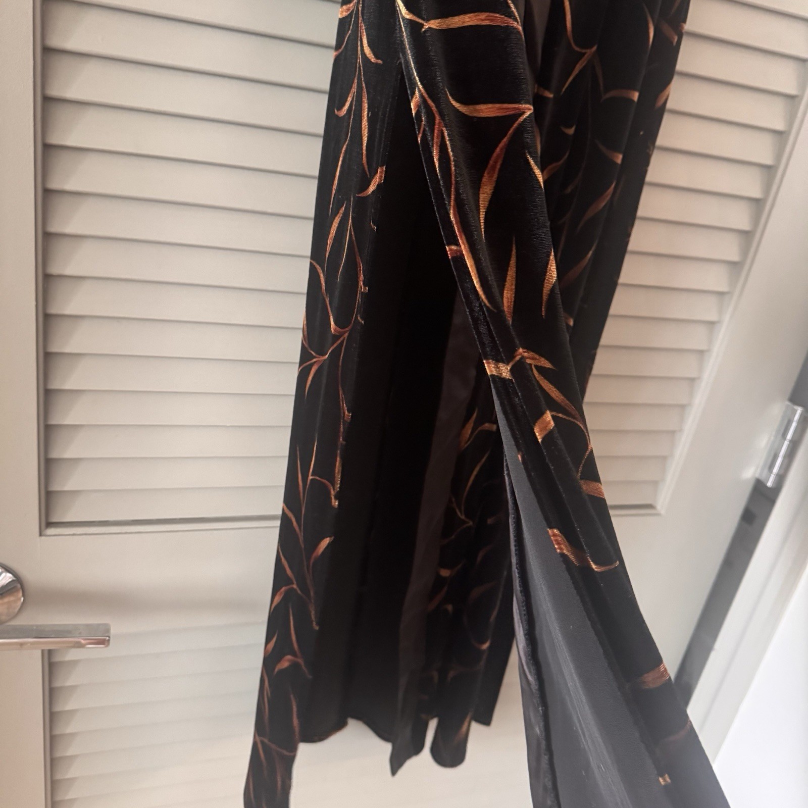 Vintage Rare Cottage Core Cache Asian-Inspired Velvet Duster / Kimono Dress M
