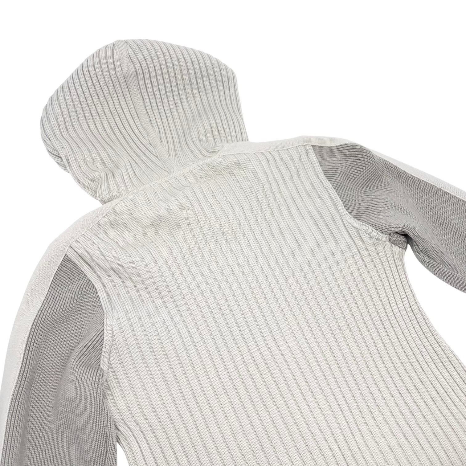 CHANEL Sport Vintage 04A CC Logo Knit Zip Hoodie Jacket Top #38 Gray 901826