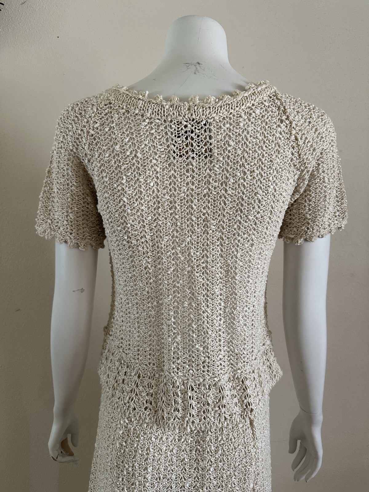 1970s A Pallas Original Hand Loomed Irish Linen Knit [Dress/Skirt/Set] Boho VTG