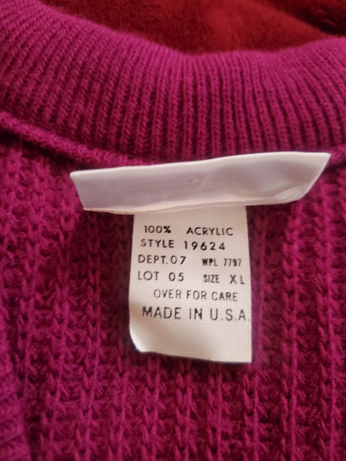 80’s Vintage Contemporary Casuals Purple Shaker Knit V Neck Sweater Vest Size XL