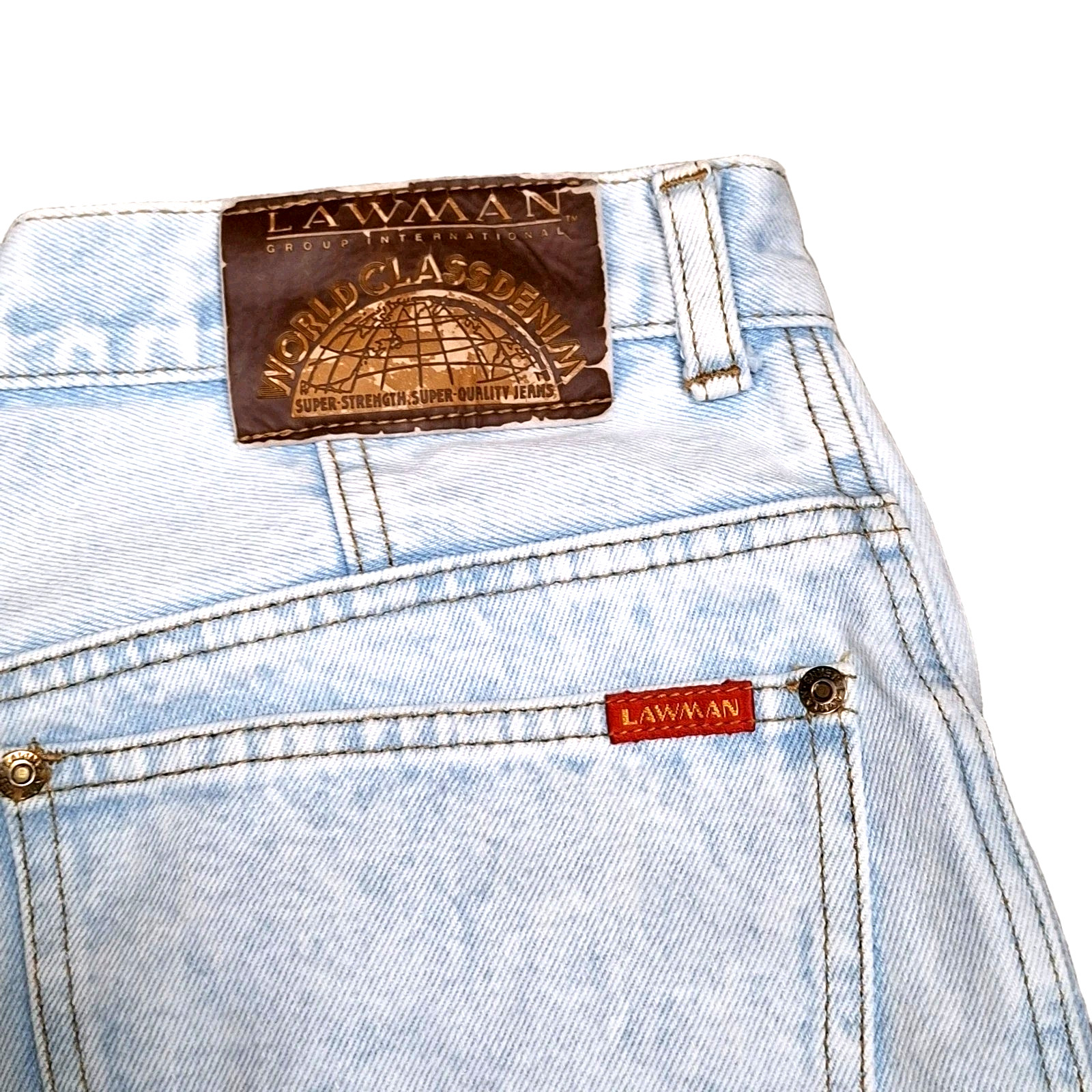 VTG Lawman Jeans Women Sz 13 Western High-Waist Light Wash Tapper Denim Pant 80s