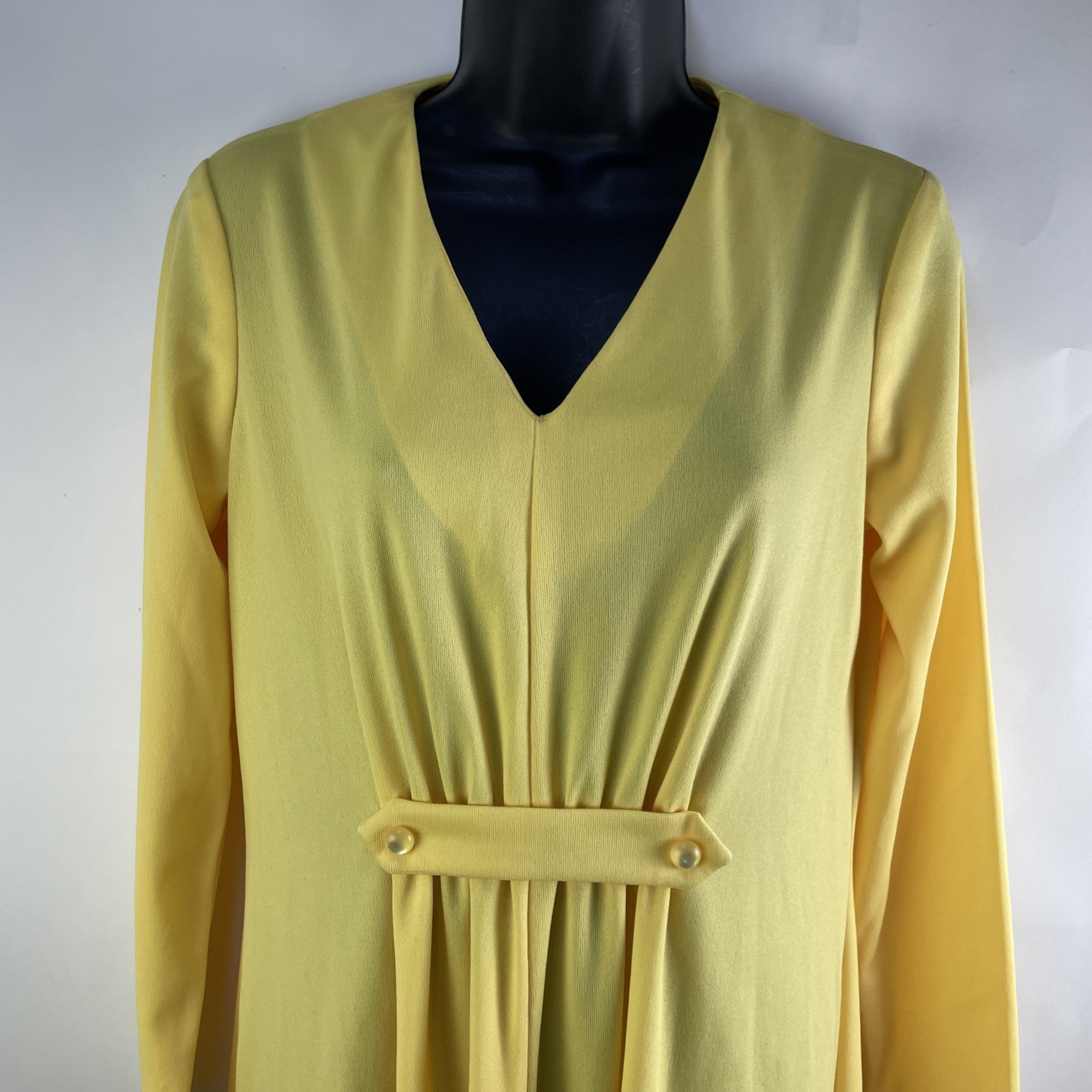 Vtg 70’s 100 Parkhouse Dallas Maxi Lounge Dress V Neck Polyester Size 12