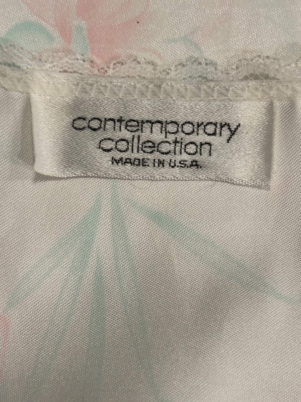 Vintage Sears Satin Floral Nightgown Lounge Tunic Top Cottagecore Lingerie M
