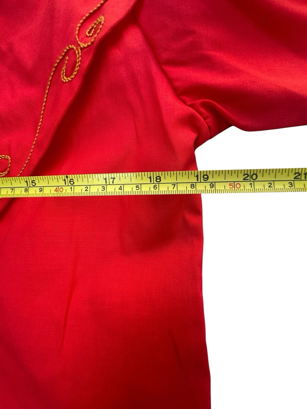 Vintage Red Satin Western Collection Shirt Gold Rope Trim Womens Size 10 NWT