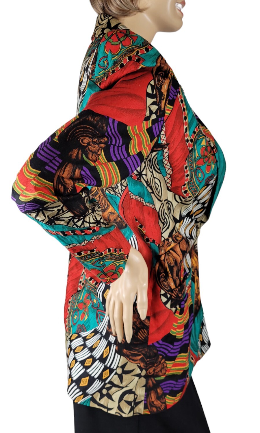 Vtg Sharon Young Sportswear Women’s Southwestern Aztec Western Linen Blazer Sz S