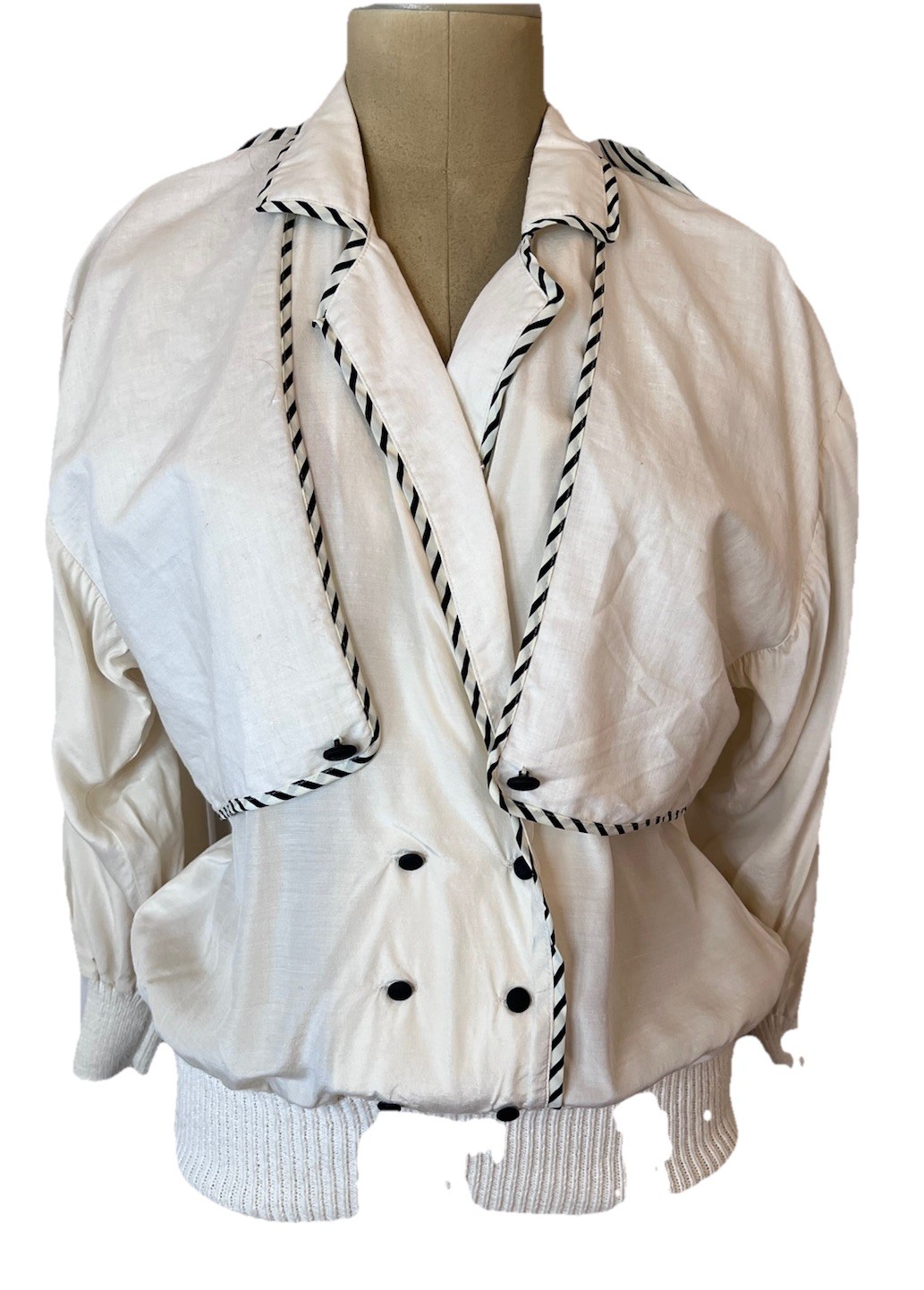 Side Effects Vintage 80’s Silk Jacket Top W/surpluce And Epaulets M