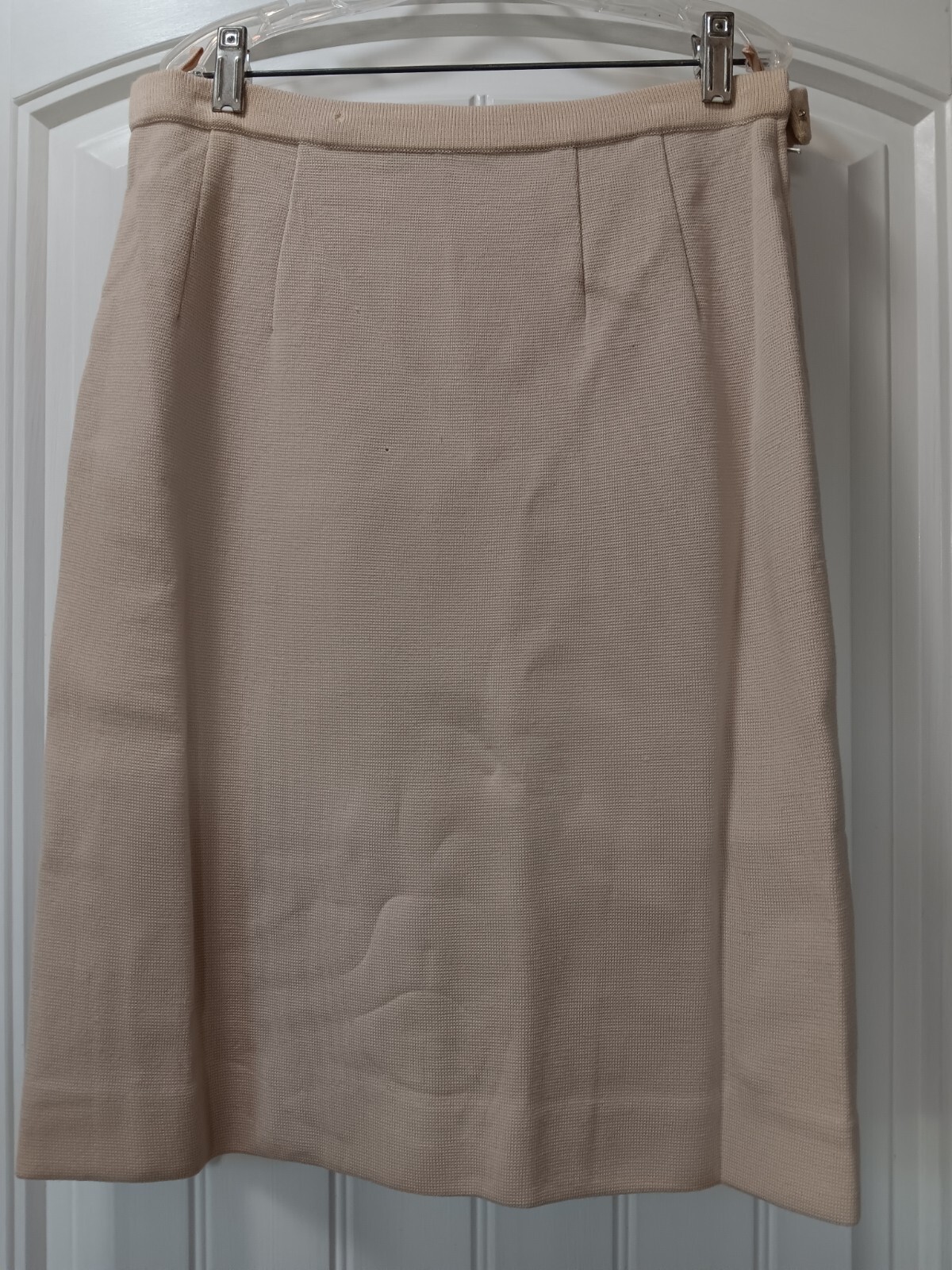 Vtg Gina Teresa Wool Skirt Set 3pc Tan Orange 14 Hong Kong NWT 60s 70s Fits L