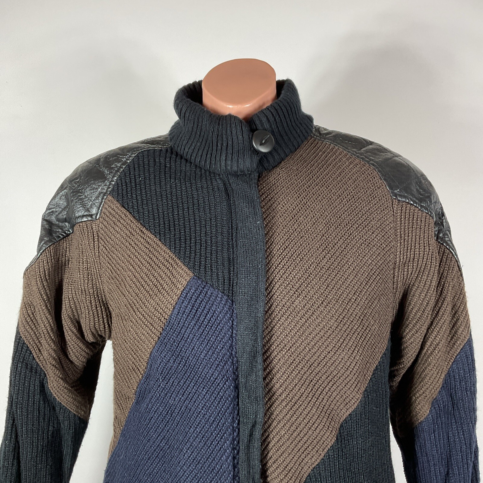 Sweater Coat/Jacket Leather Batwing Aurora International by ABBMOOR 1X Plus VTG