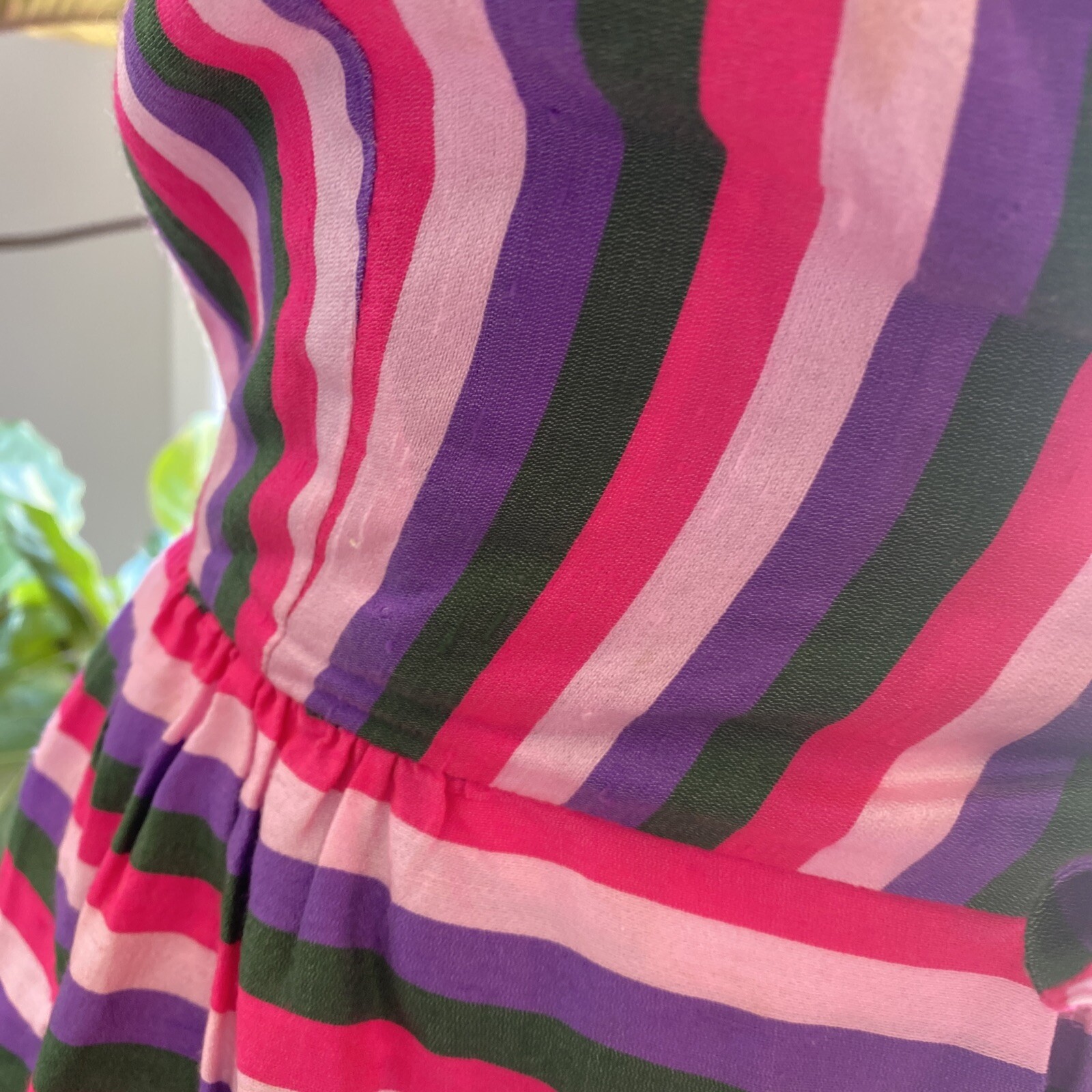 Vintage Prue Acton Dress Fits Au 8 XS/S Multicolour Stripe Silk Wrap Mini Dress