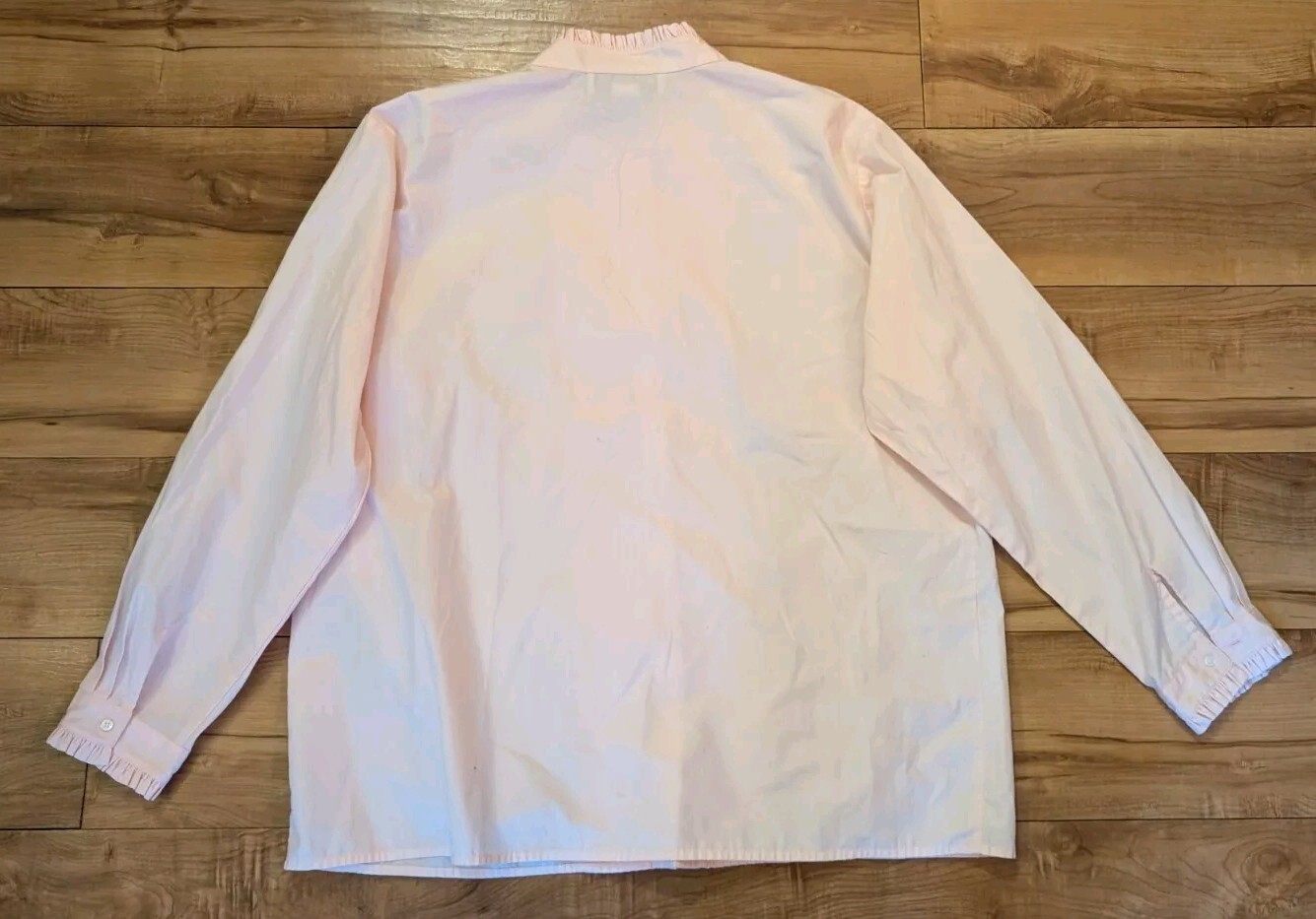 Vintage Appleseed’s Pink Tuxedo Secretary Blouse Romantic & Classic Preppy Sz 18