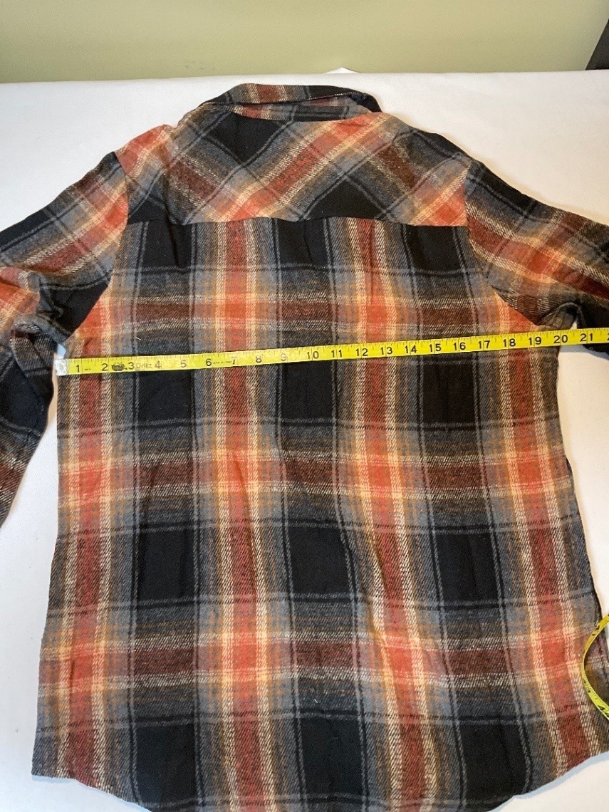Democracy Plaid Flannel Shirt Women M Long Sleeve Button Down Cotton Casual