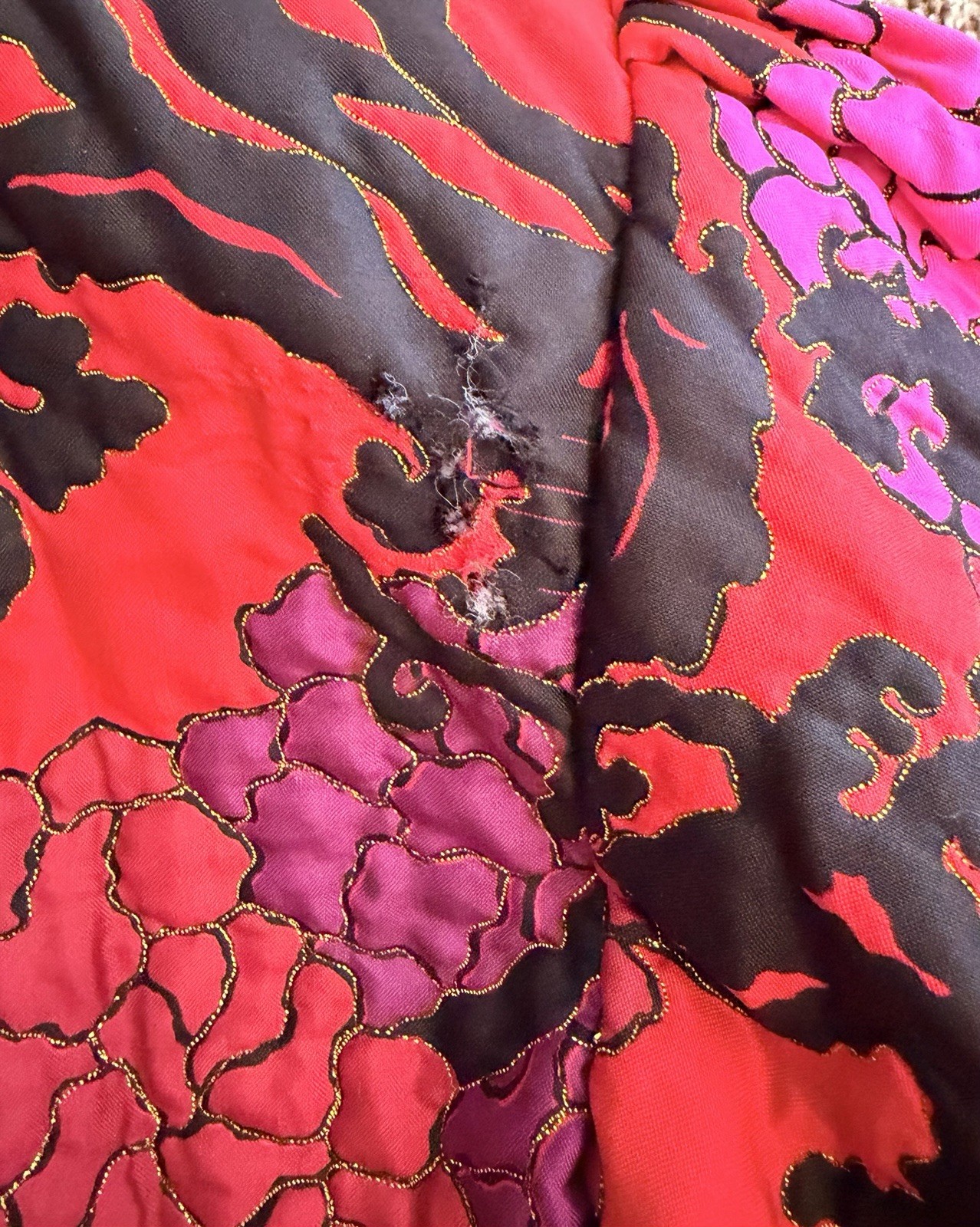 VTG 80S SILK QUILTED FLORAL BERGDORF GOODMAN CROPPED BOLERO JACKET