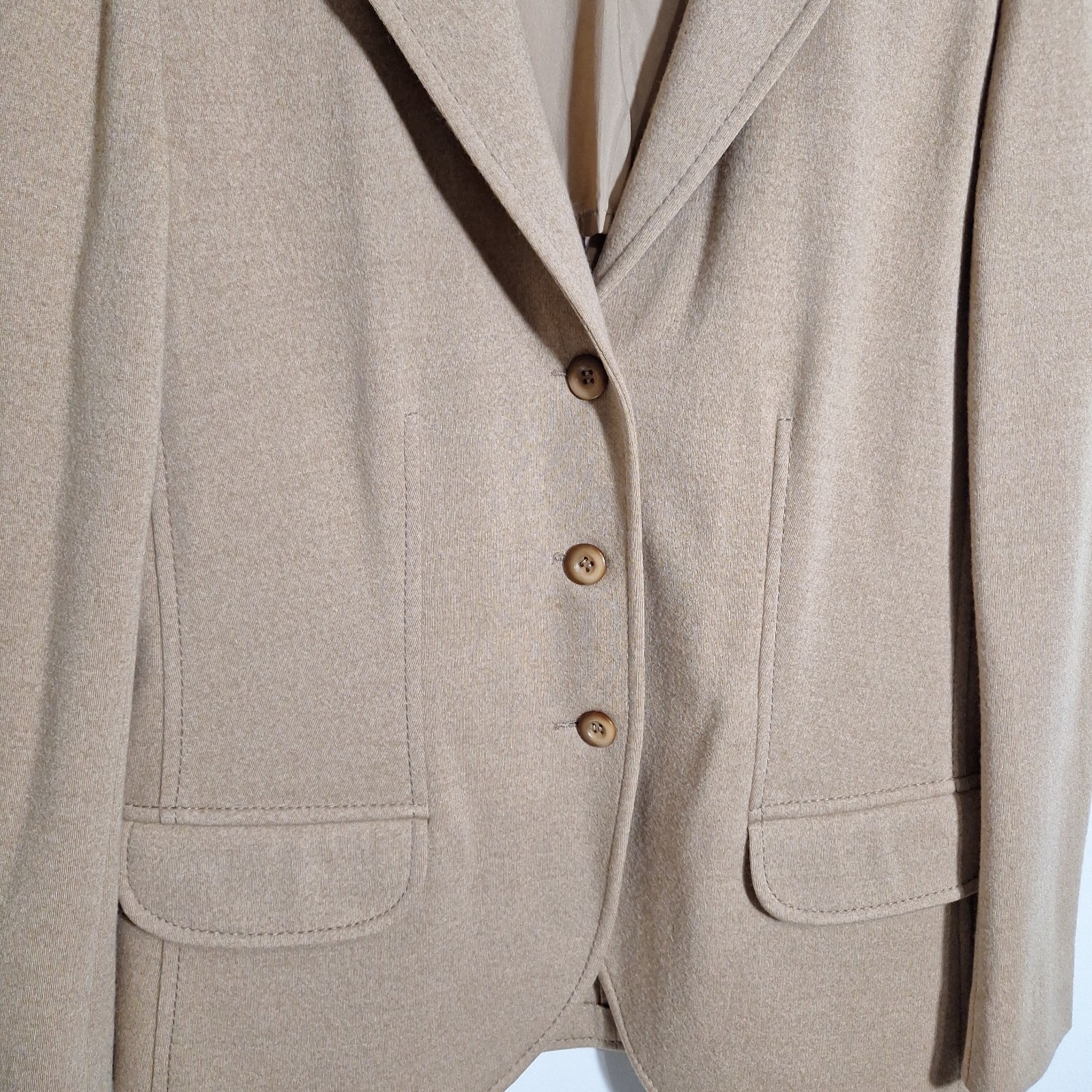 Vintage Bleyle Hooper Camel Wool Pantsuit Set Womens 12 Large Made W Germany 70s