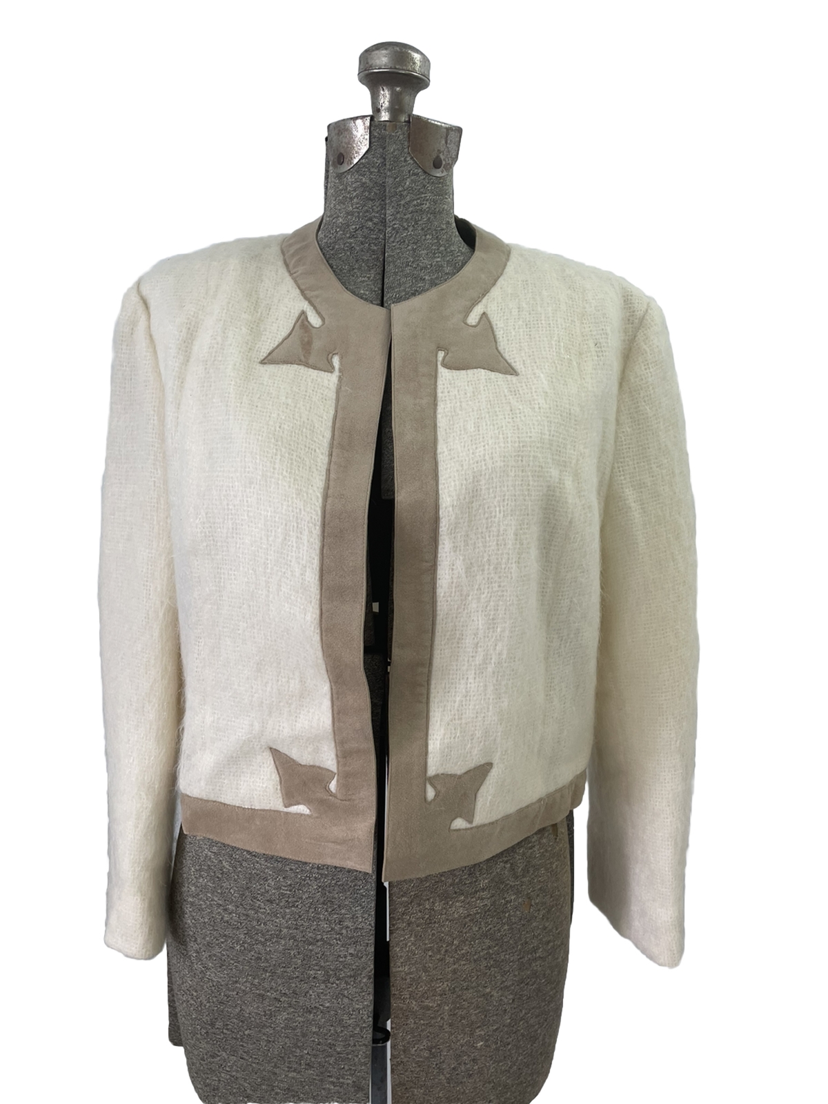 Vintage Gino Rossi Vintage 70s Mohair Jacket Blazer 14 Large White Lined