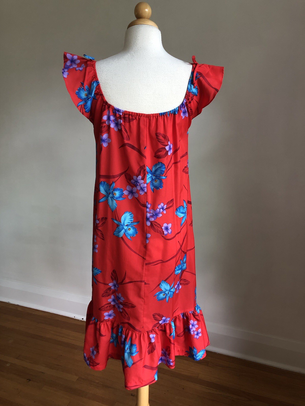 ADORABLE VTG ROYAL HAWAIIAN Made In Hawaii Red Floral Tropical Aloha Sundress 6