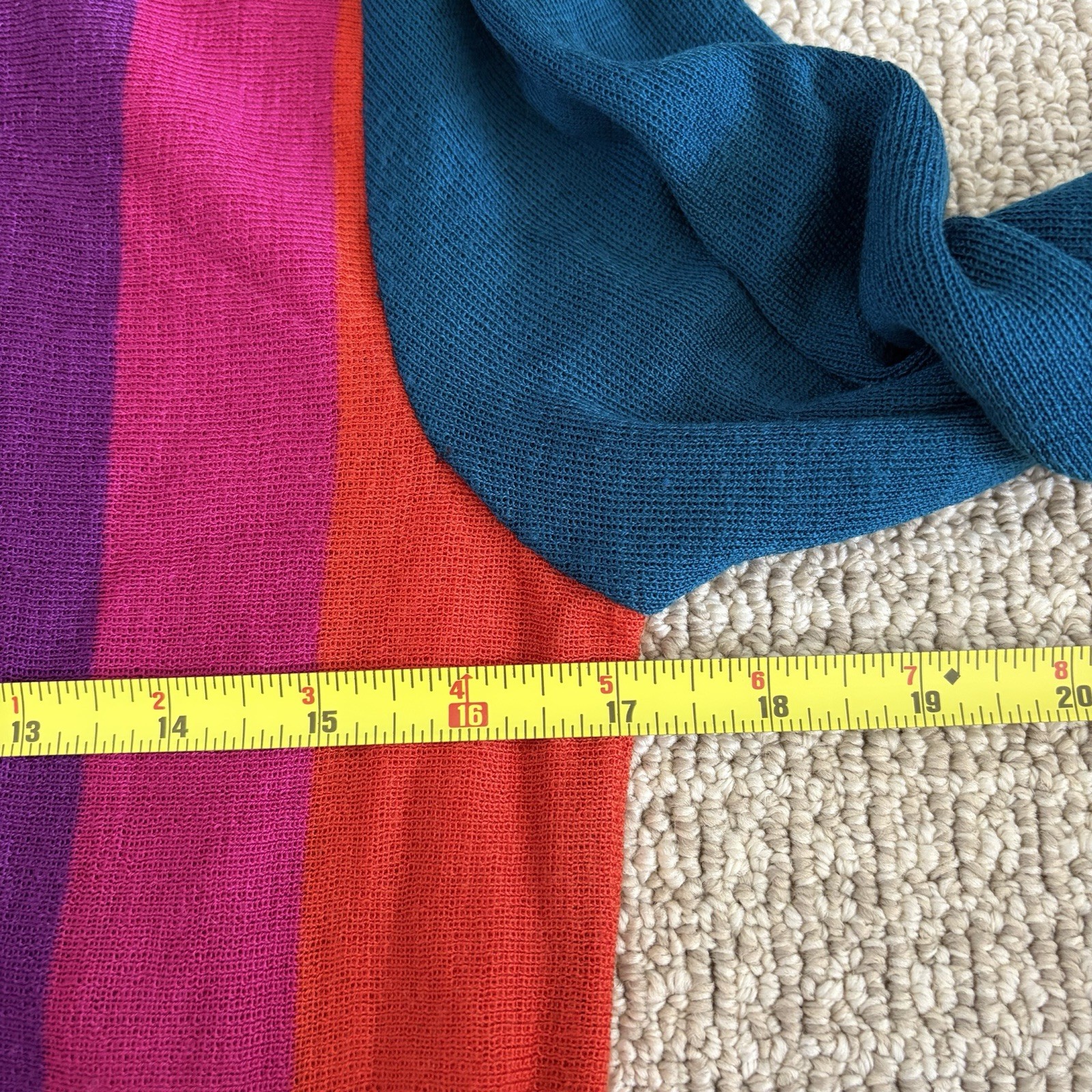 Vintage 70s 20 ANS Mariea Kim Womens Size S Multicolor Knit Pullover Sweater