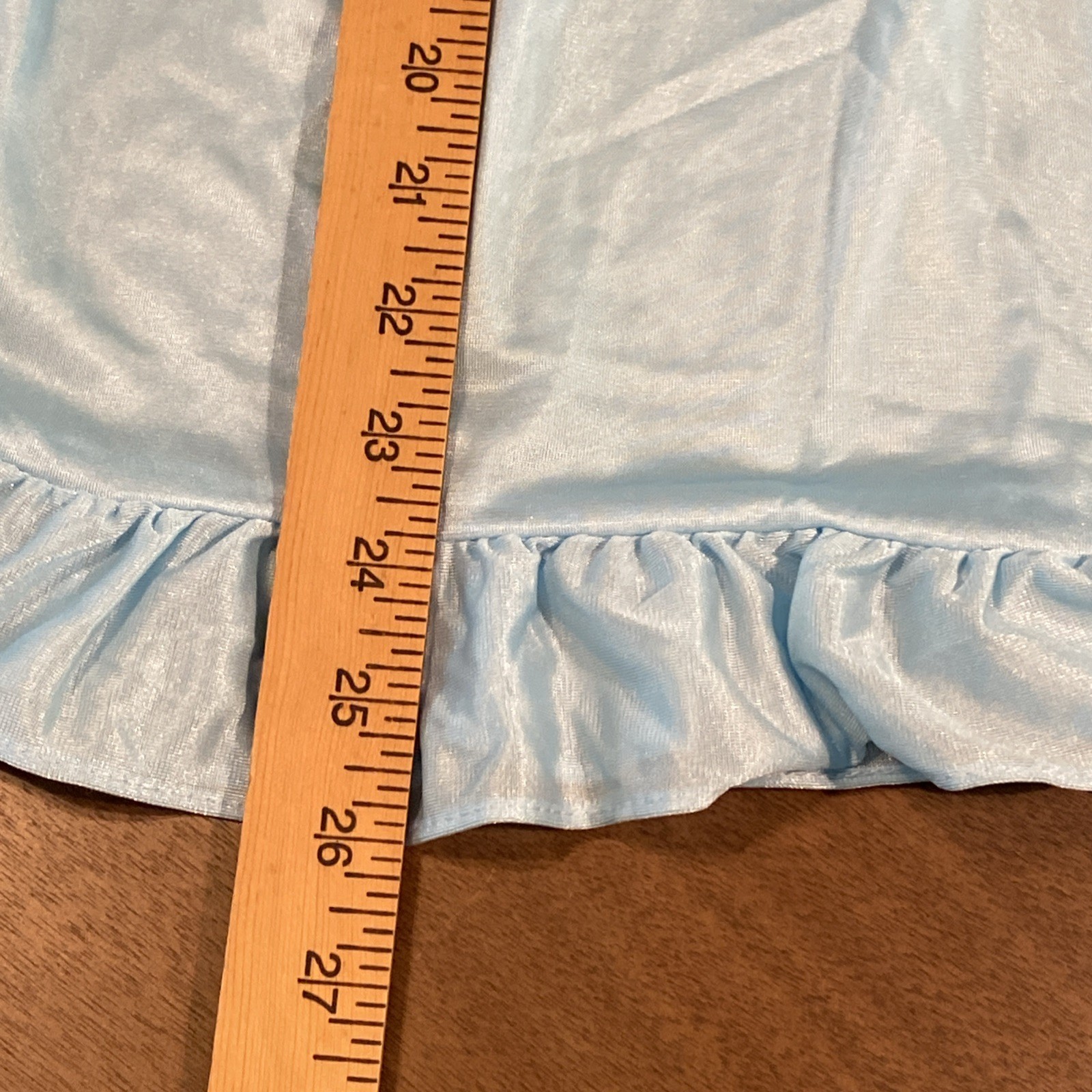 VTG Blue Nylon Babydoll Ruffled Nightie Granny Pantie Set NOS Sz.M (Lg. Panty)