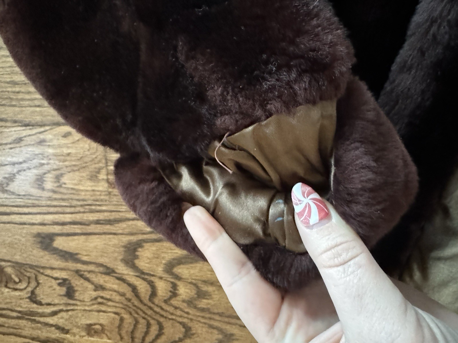 Vintage Mouton Fur Coat Retro 50’s 60’s Retro Chocolate Brown Large Retro