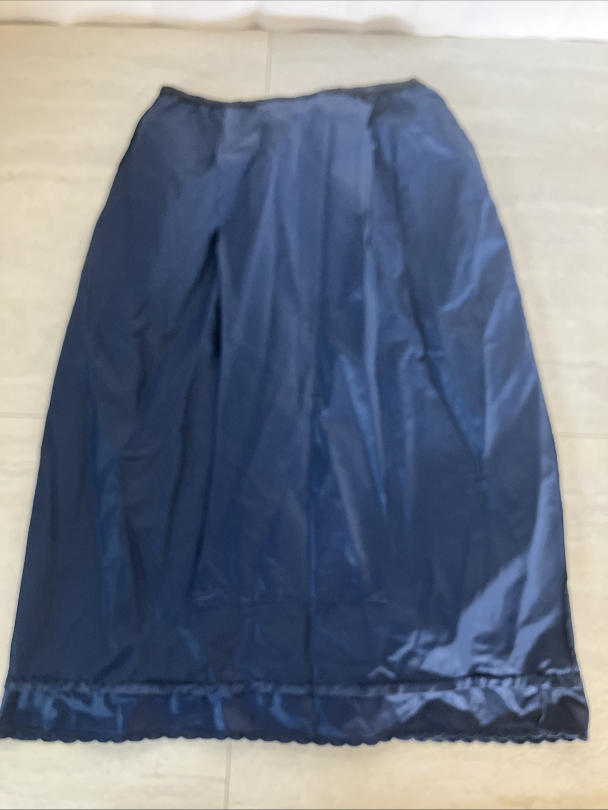 Half Slip Vintage Lingerie Nylon American Maid Skirt Liner 60s Navy Blue Medium