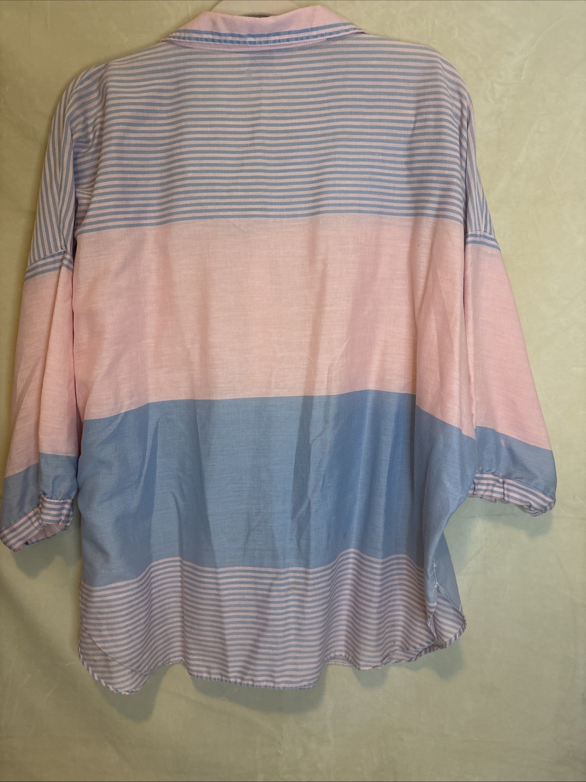 Favorites 80s Oversized Button Up Shirt Large Vintage Pink And Blue