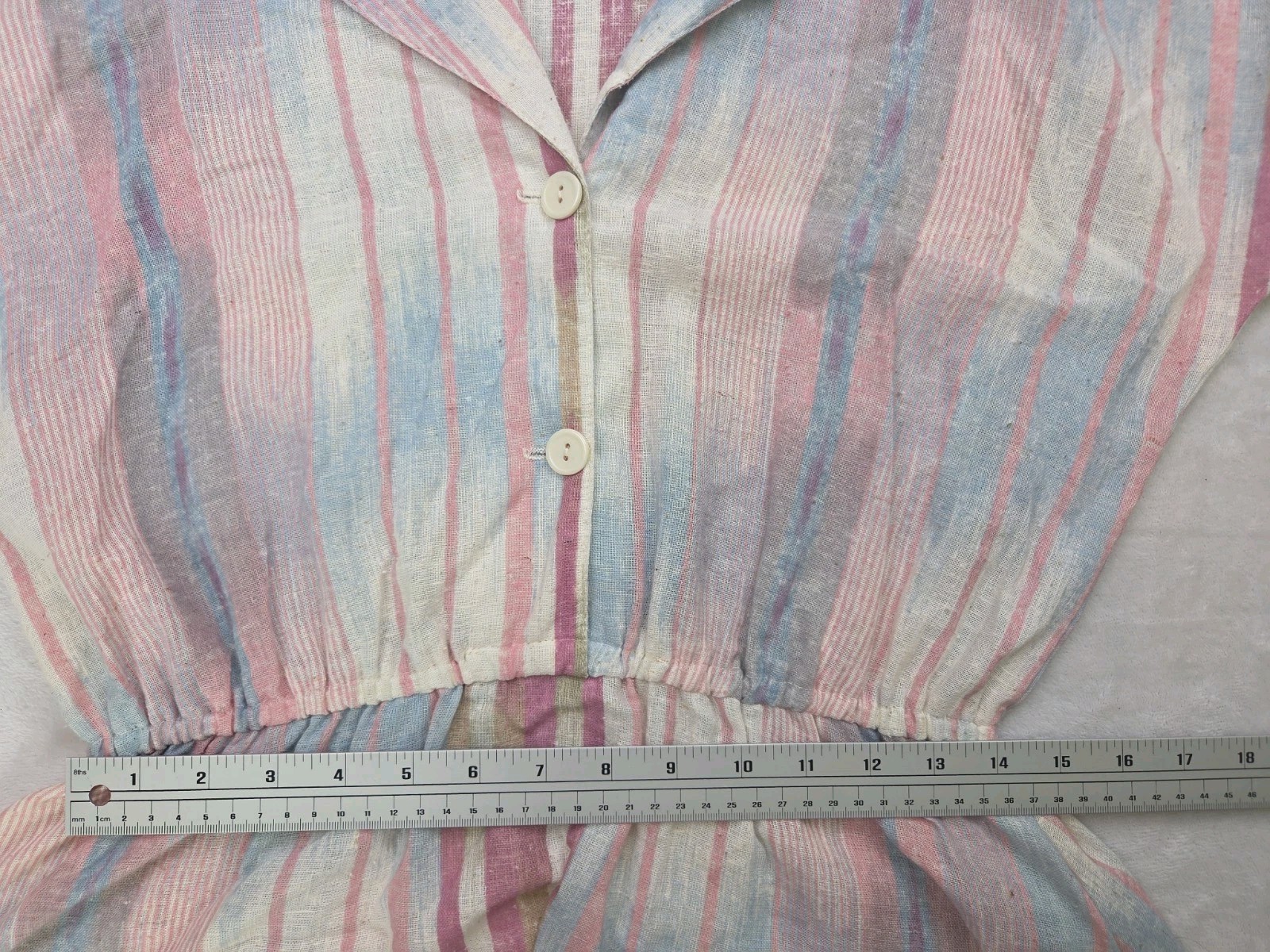 Vintage 1980s The Shirtdress Sears Dress Dolman Sleeve Pockets Pastel Stripe 16