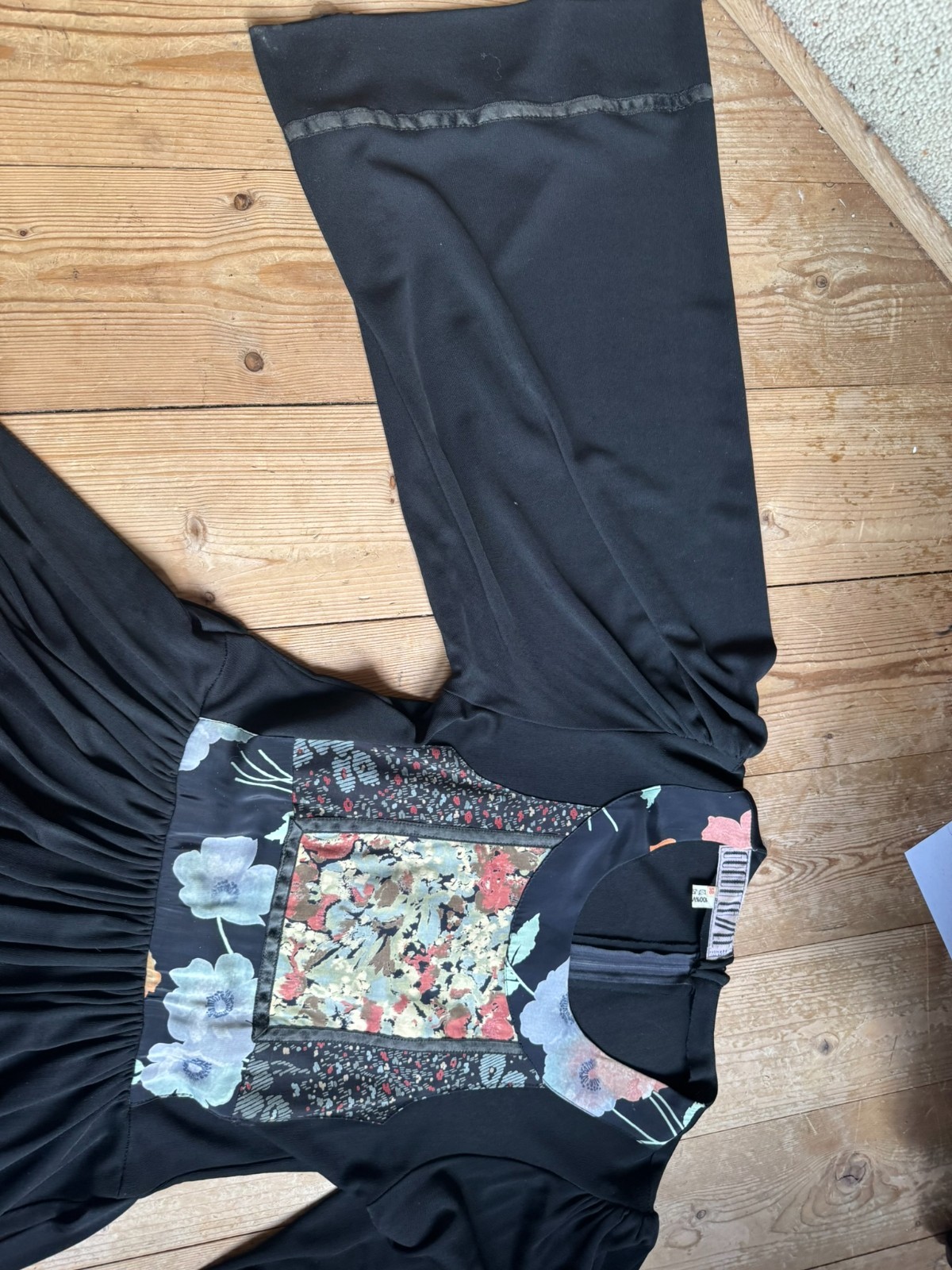Vintage Hippie Dress Couture To W. Germany 70s Viscose Crepe Maxi Boho 36/38