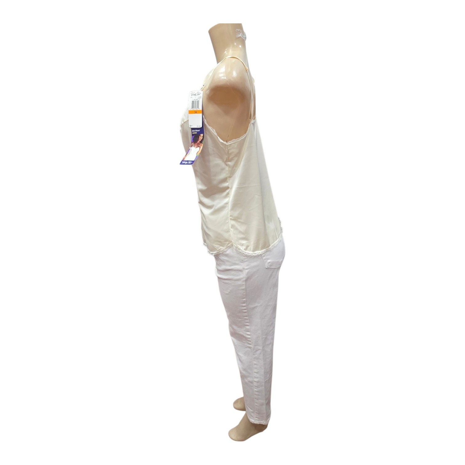 Vanity Fair Illumination Tank Top Cami White Large 42 NWT Style 19-107 Stretch