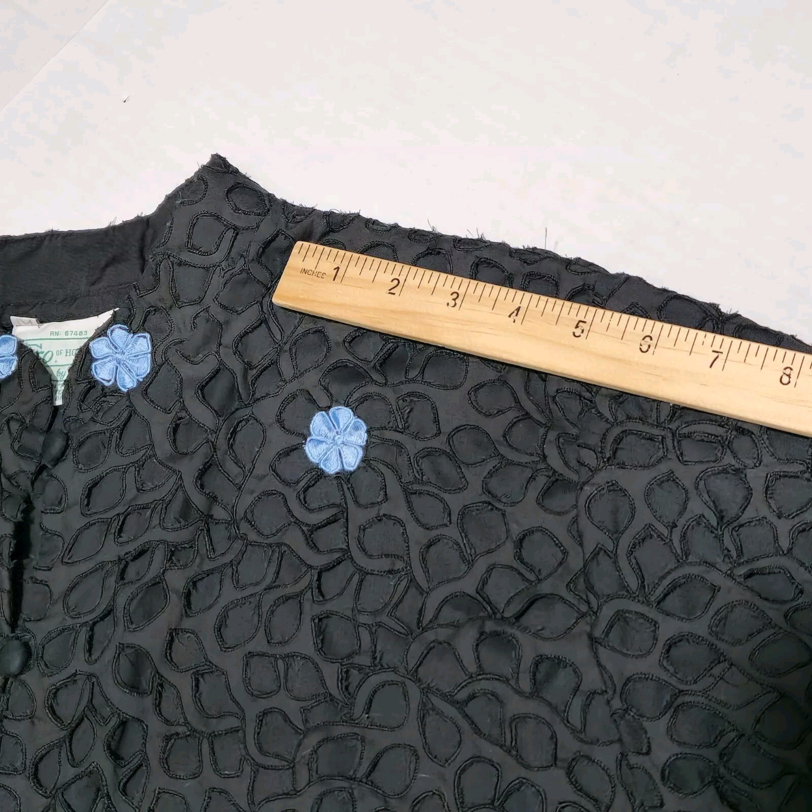 Queen Caro Of Honolulu Vtg Floral Embroidered Applique Jacket Hawaiian Art Wear