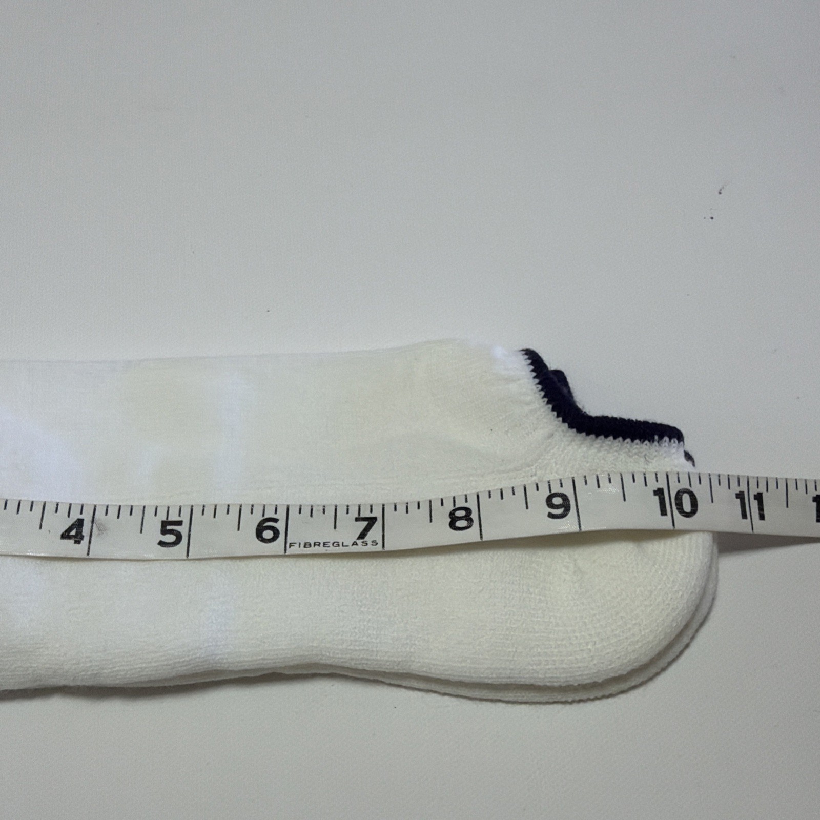 VTG Womens Navy Blue Pom Pom 80’s Socks 10-12 Low Cut Acrylic Blend USA Made