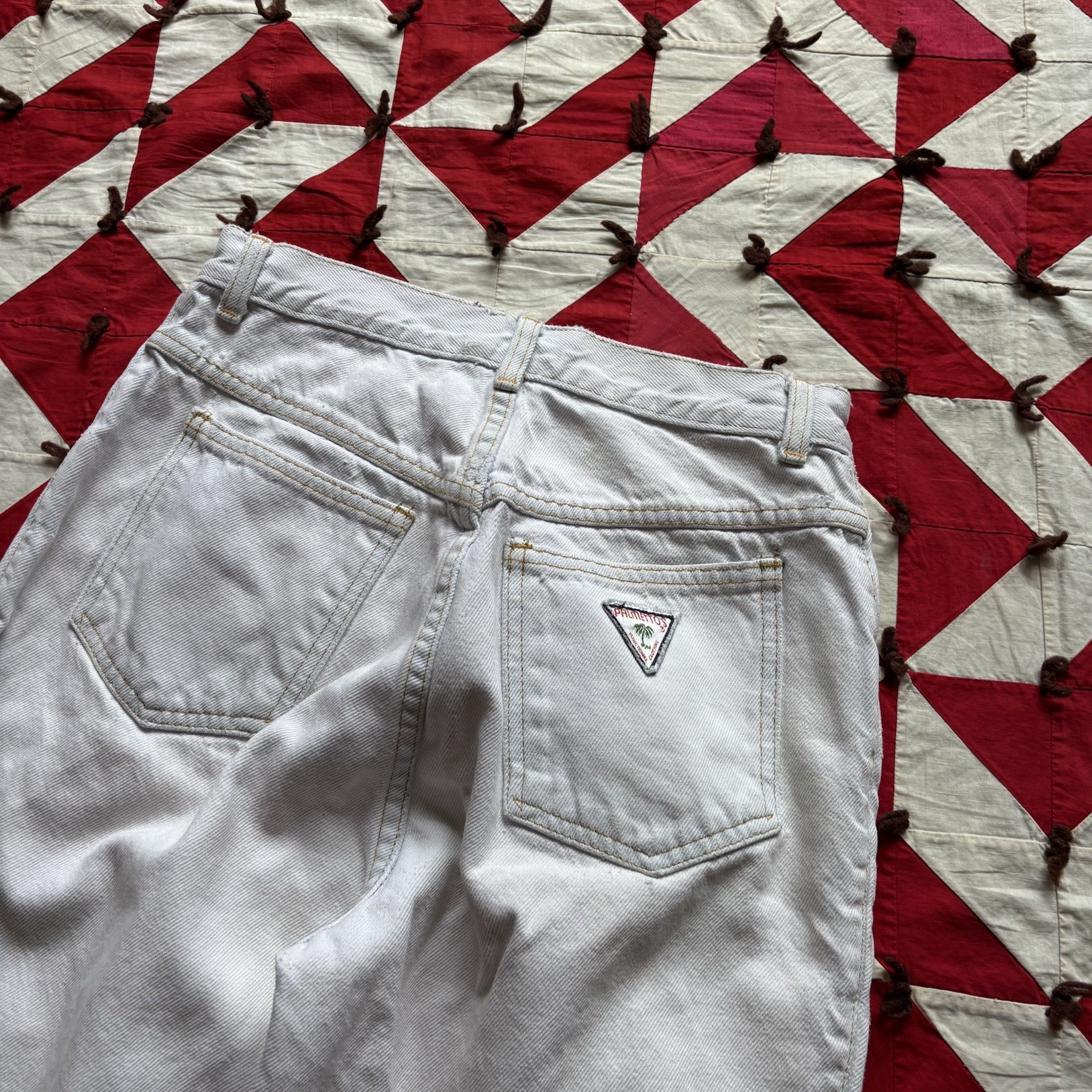 Vintage 1980s Taper Leg Bleached White Denim As Is Women’s