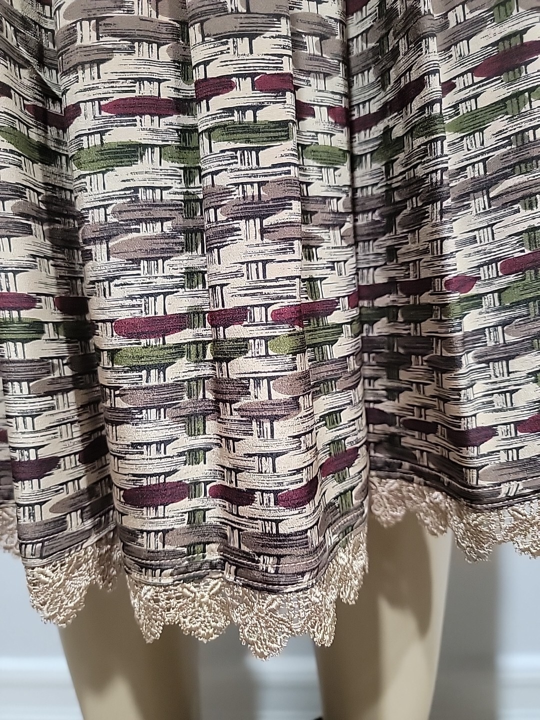 OSCAR DE LA RENTA, MISS D Vintage 2PC Blouse & Skirt 12 Lace & Velvet Trim #11