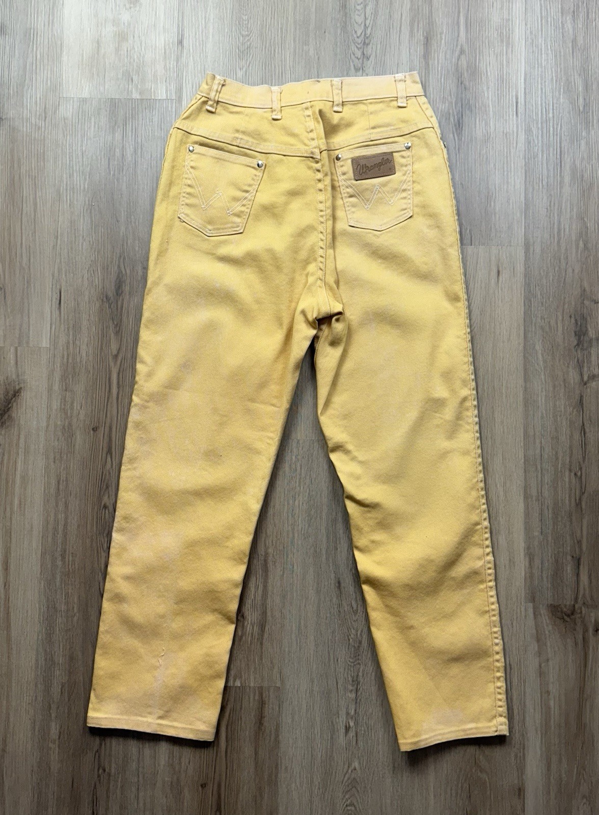 50s VINTAGE Wrangler Misses Sanforized Yellow Jeans Size 18 Slim Tapered USA