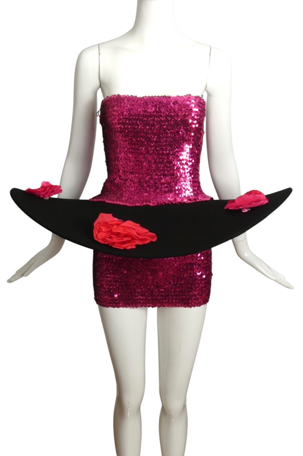 PIERRE CARDIN (HAUTE COUTURE)- 1990s Sequin & Knit Hoop Dress, Size 2
