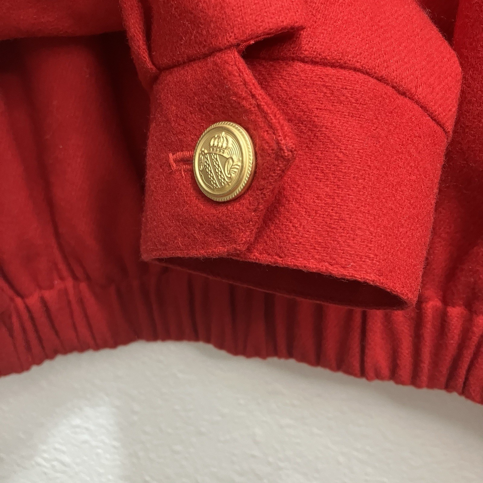 Vintage Savannah Holiday Red Wool Bomber Jacket Size 12 Christmas Grandma