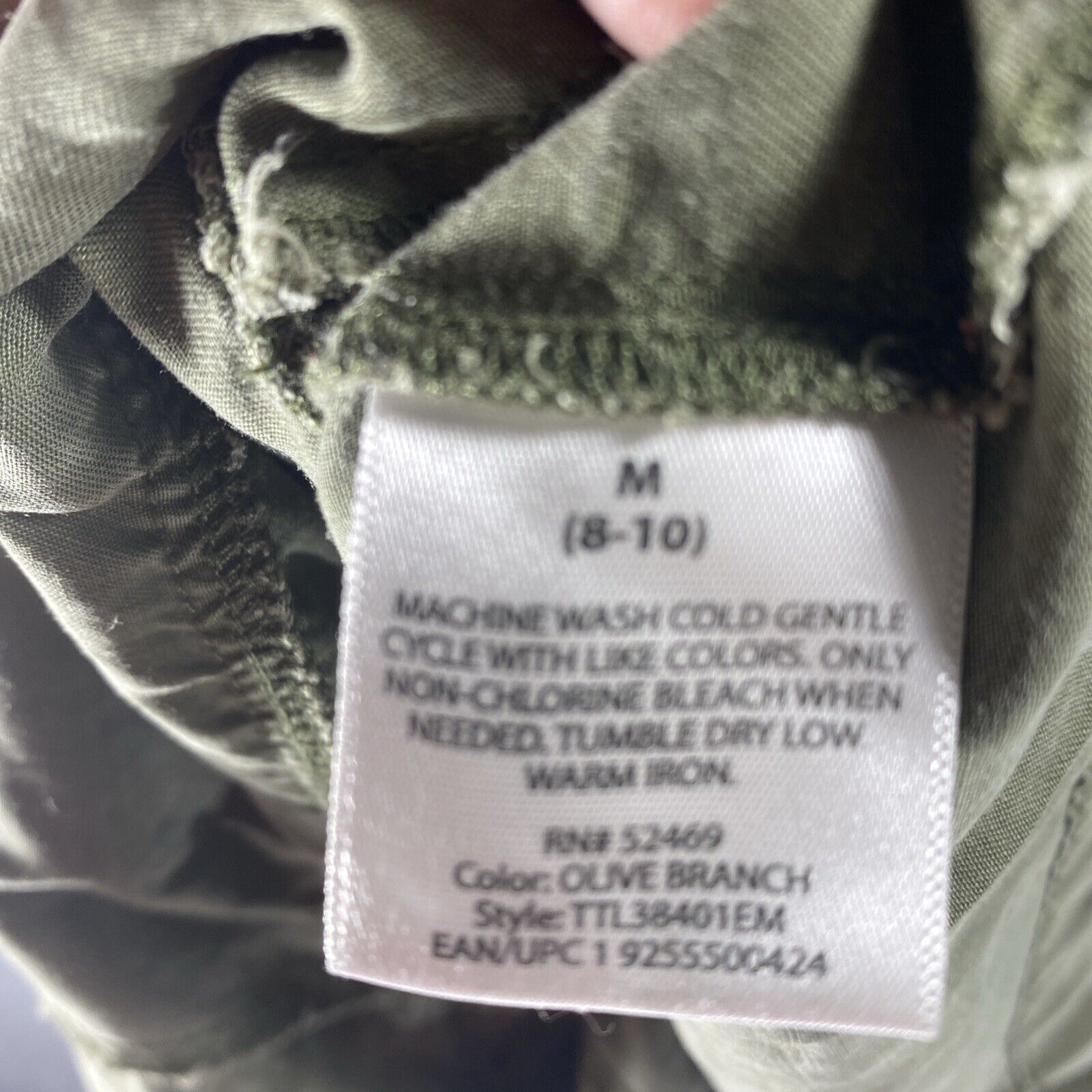 VTG Y2K Women’s Utility Cargo Jacket Medium Army Green Cinched Waist Embroidered