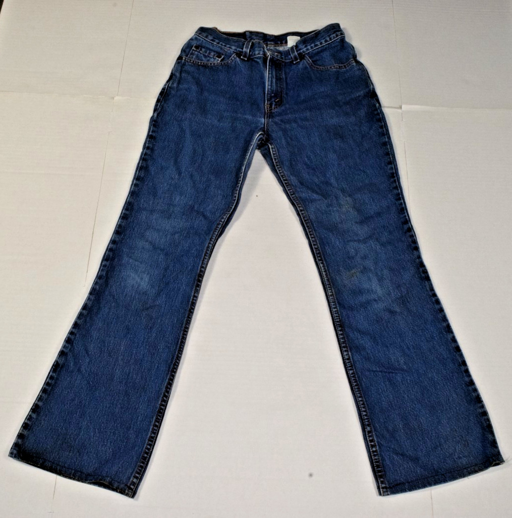 Vintage Levis 517 Jeans Size 28 X 29 2000 Dark Blue Slim Fit Boot Cut Made USA