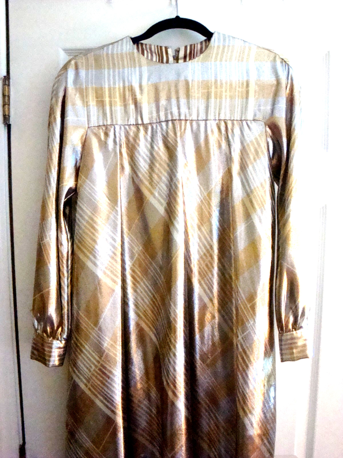 Vintage Modern Couture Original Gold and Silver Metallic Mini Dress