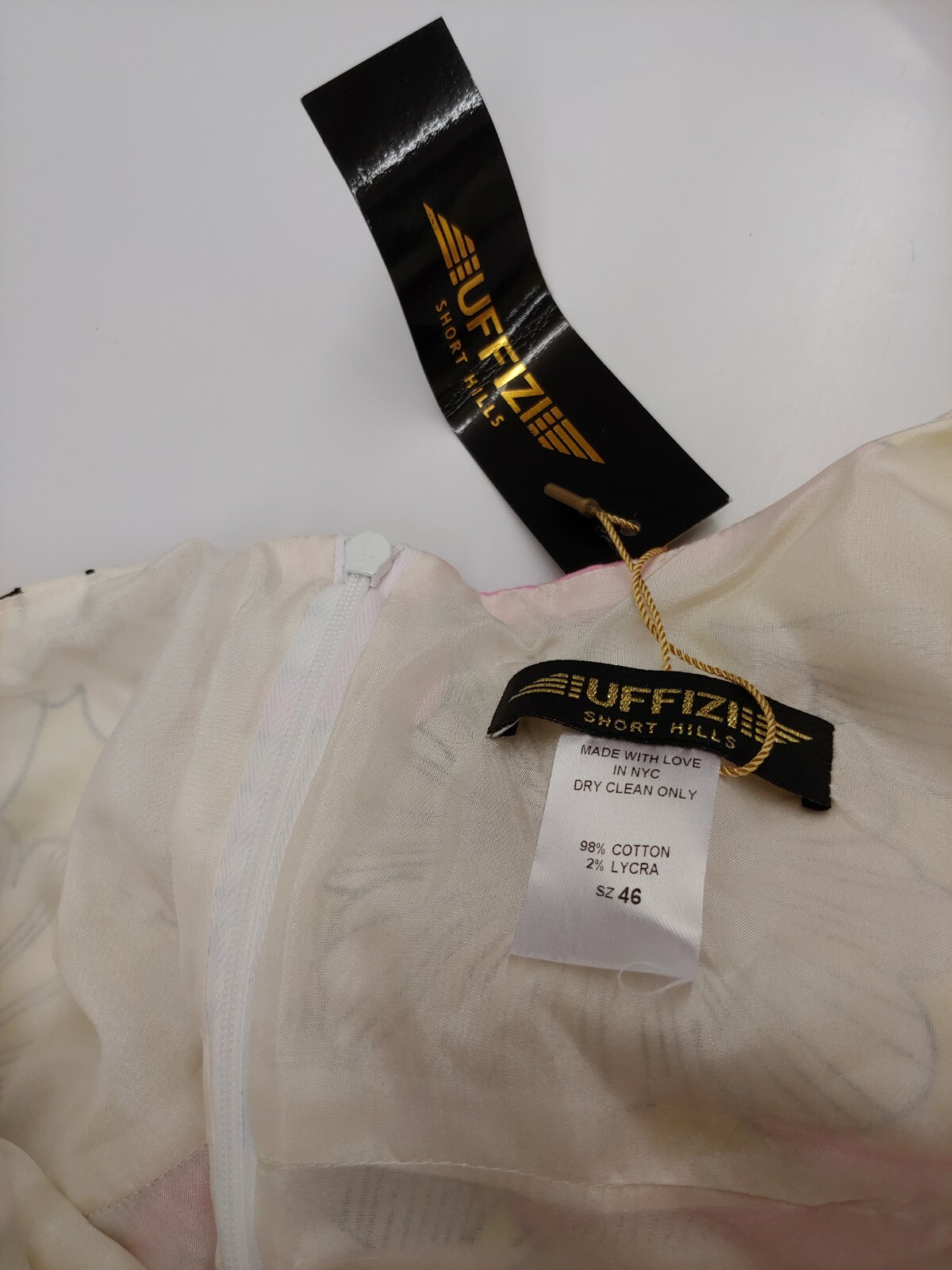 Uffizi Magnolia Sateen Sundress Pink & Yellow Floral Psychedelic Print Size 46