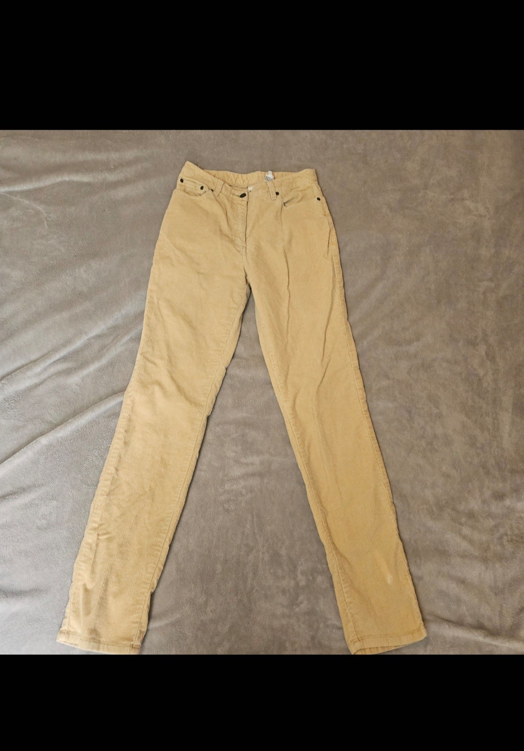 Vtg Newport News Academia Preppy Gold Corduroy Long Bootcut Pockets 6Tall